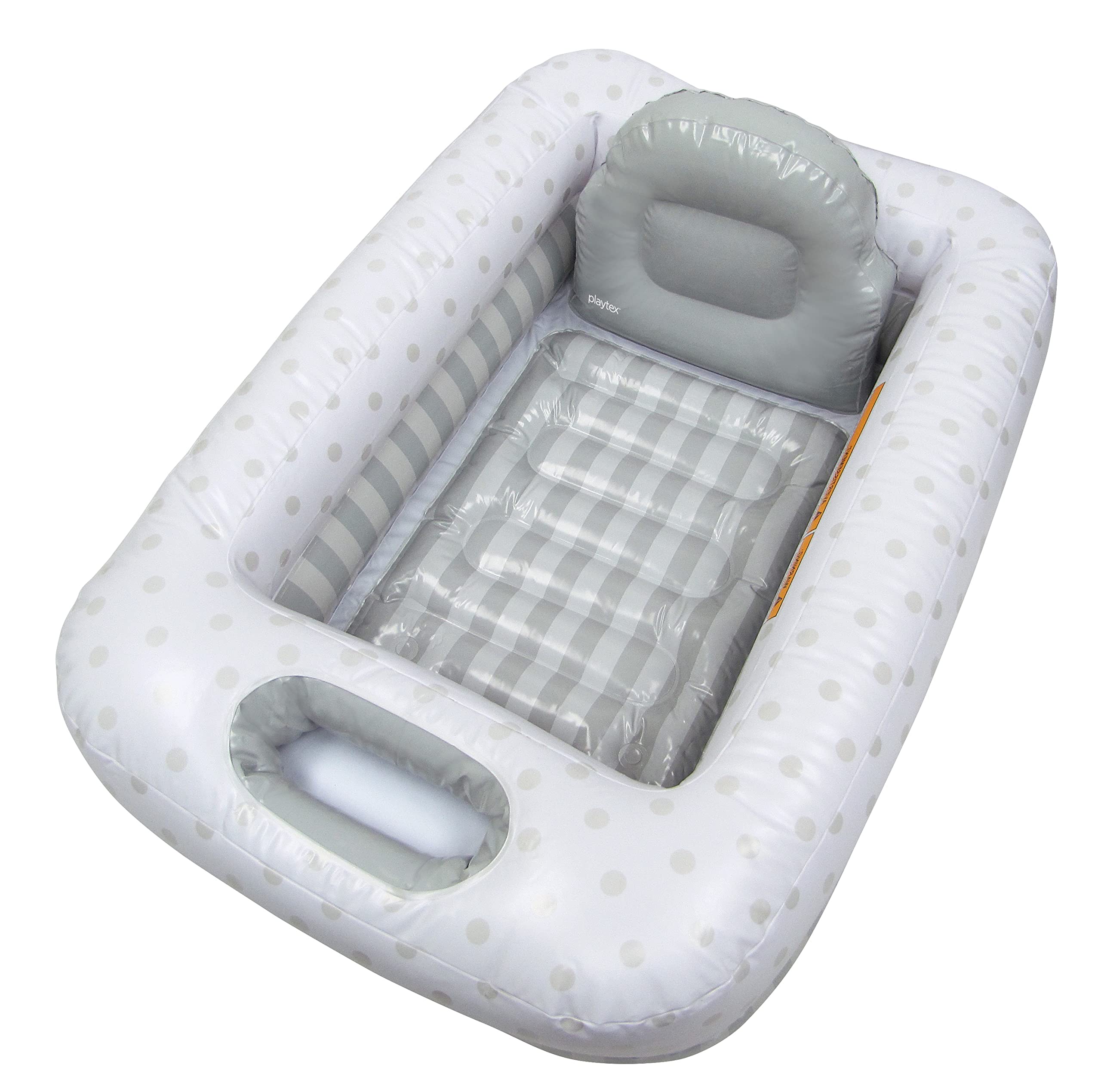 Playtex Baby Air-Filled Cushion Bath Tub - Free-Standing, Blow up, Portable, Inflatable, Safe Bathing, Baby Bathtub, Toddler Bathtub