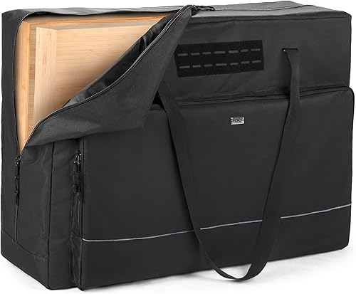 Miniatura 8 de GOBUROS Funda de transporte Cornhole para tablero de tamaño reglamentario de 4 x 2 pies, bolsa de transporte de cornhole con bolsillos frontales