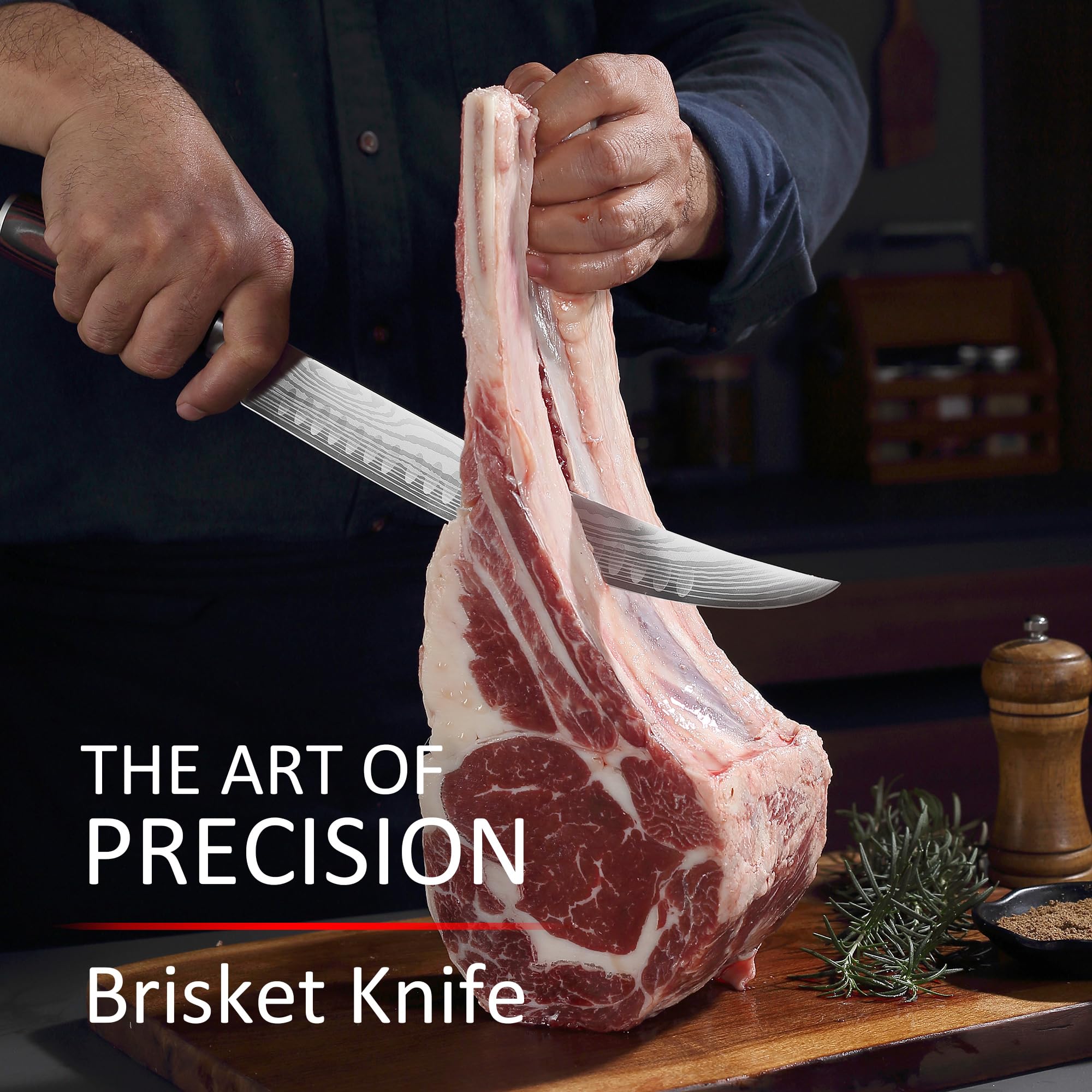 PAUDIN 10″ Carving Knife, Curved Brisket Slicing Knife for Meat Cutting — Amazon image 3
