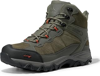 NORTIV8 Paladin Men's Waterproof Hiking Boots - Lightweight Mid Trekking Shoes for Outdoor Stability & Grip