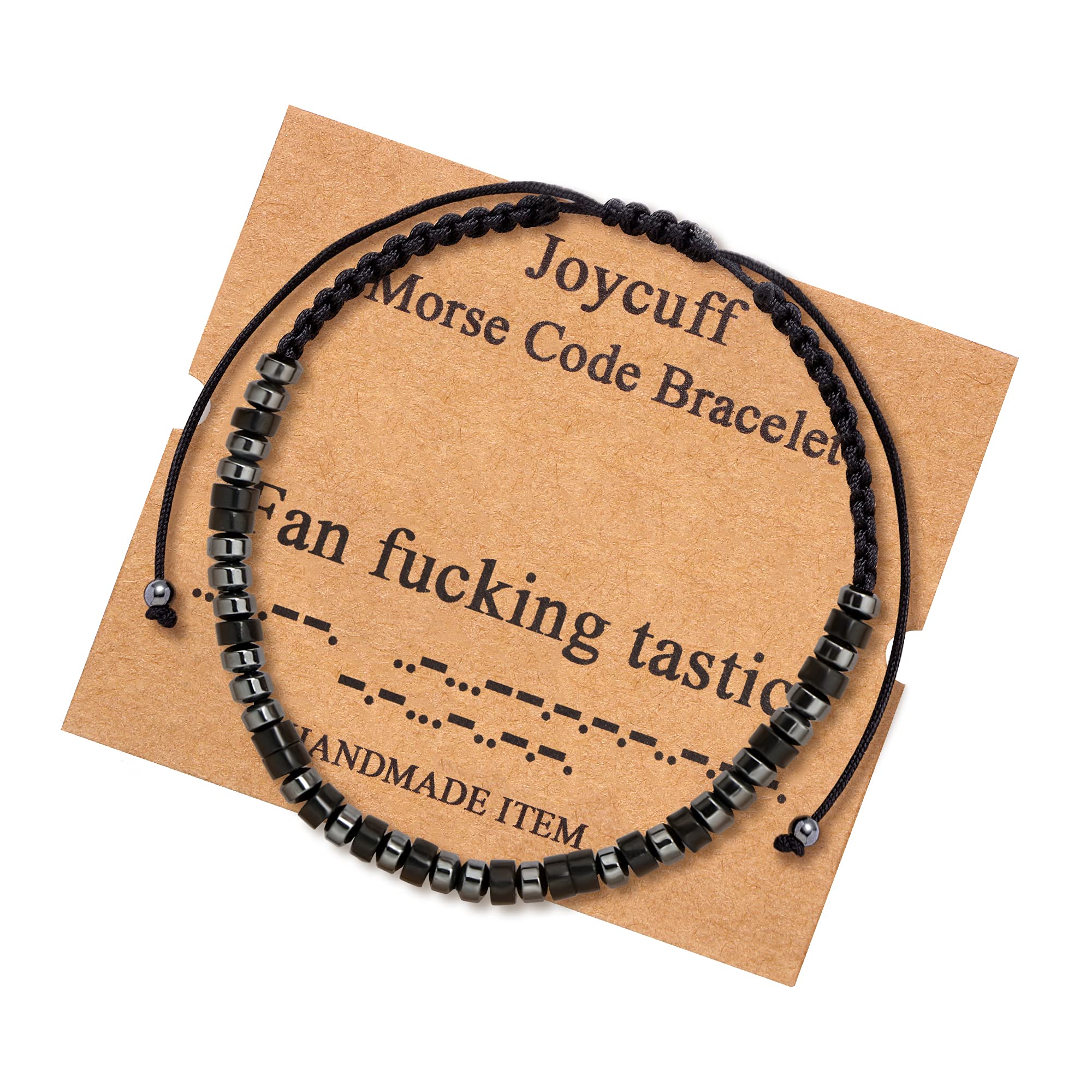 JoycuFF Morse Code Bracelets for Women Fantastic Funny Inspirational Jewelry Christmas Birthday Gifts for Her Mom Daughter Sister Best Friend Handmade Secret Message Jewelry