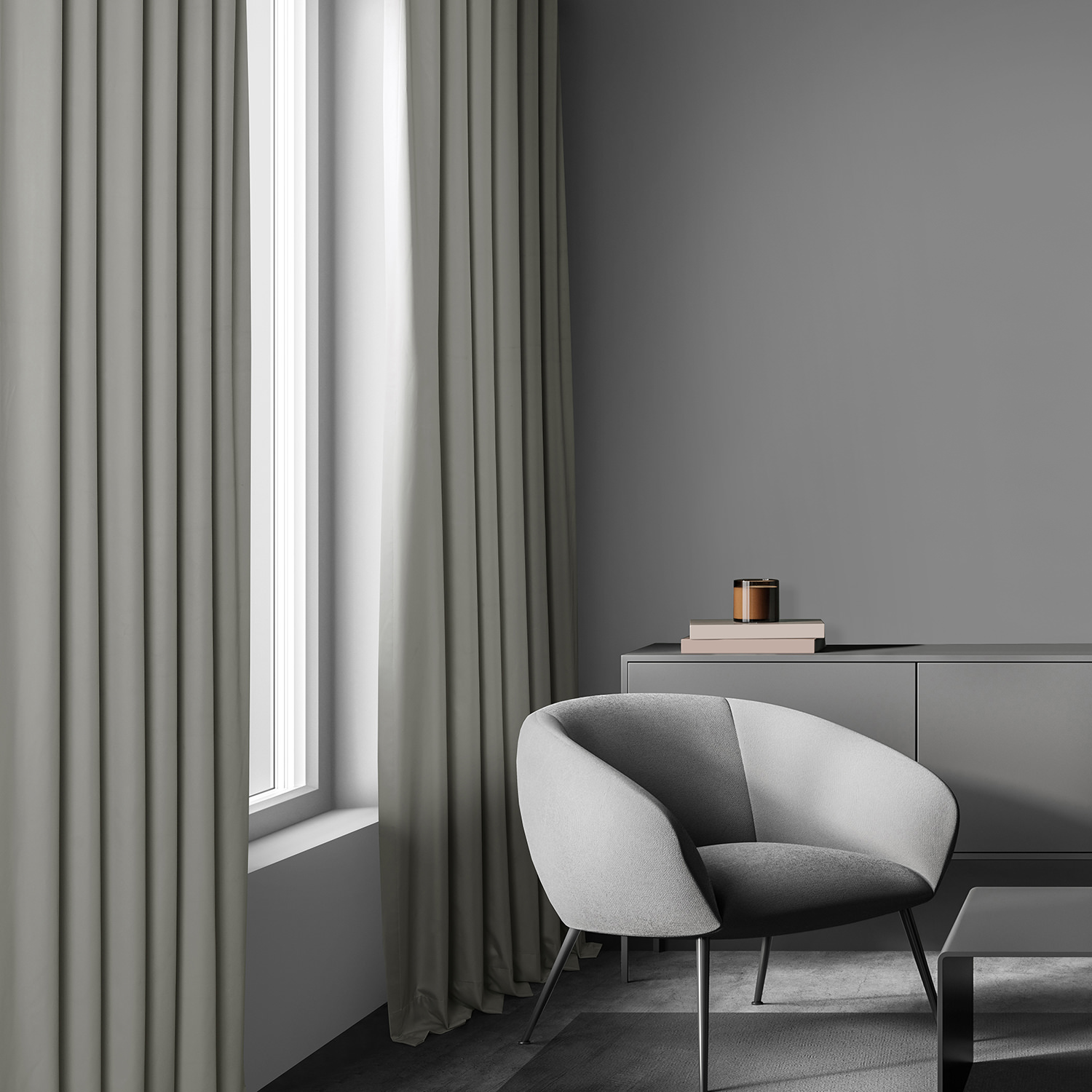 HPD Half Price Drapes Room Darkening Curtain - 50x108 Single Panel Arctic Grey