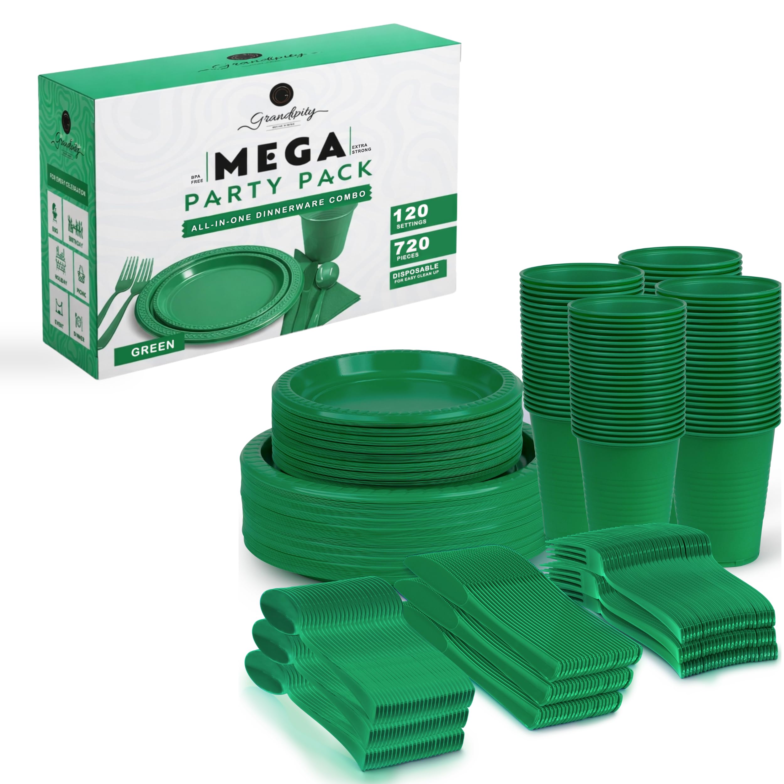 Grandipity Disposable Dinnerware Sets - 720 Piece -17