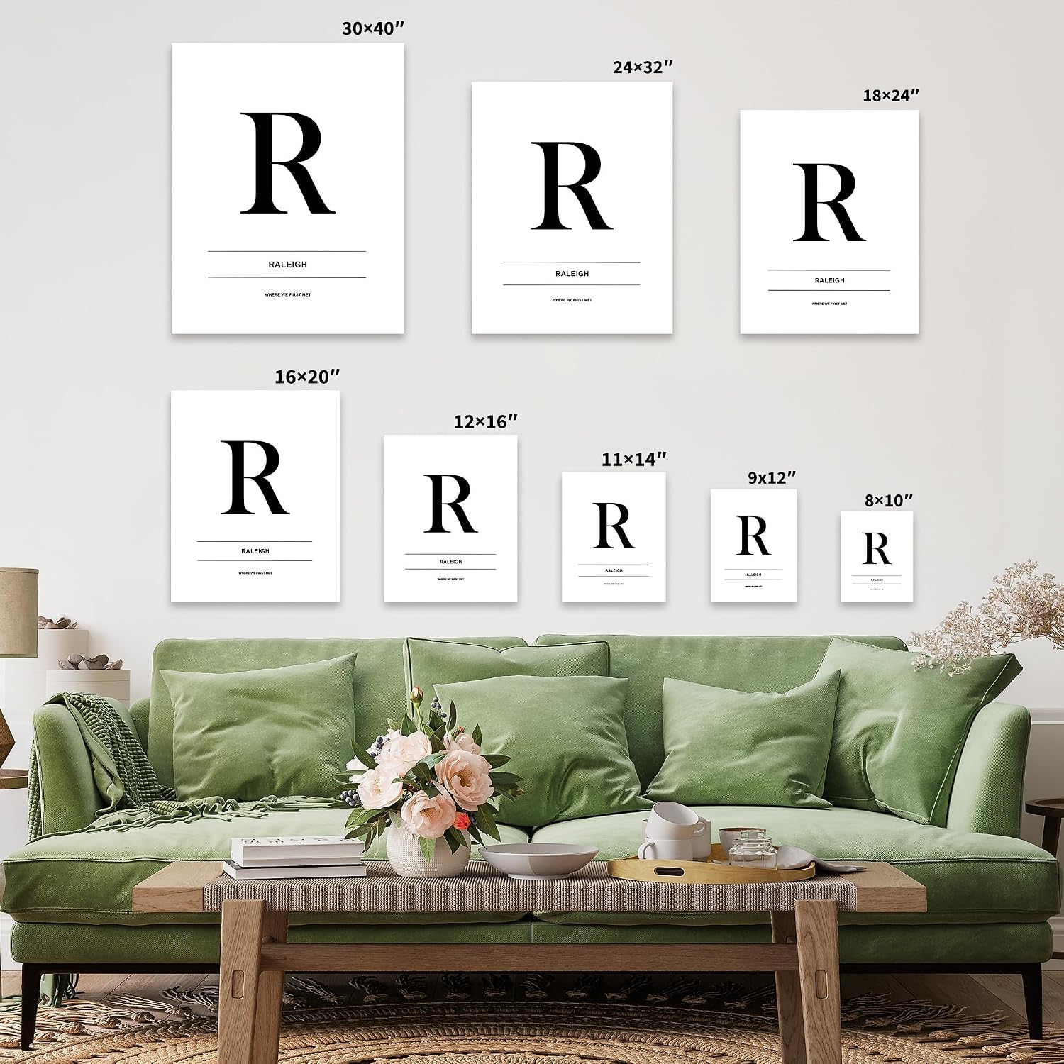 Poster Master Personalized Letter R City Print, Customized Typography Poster and Canvas, Minimal Art, Gift for Loved Ones, Couples, Available in 8x10 to 30x40