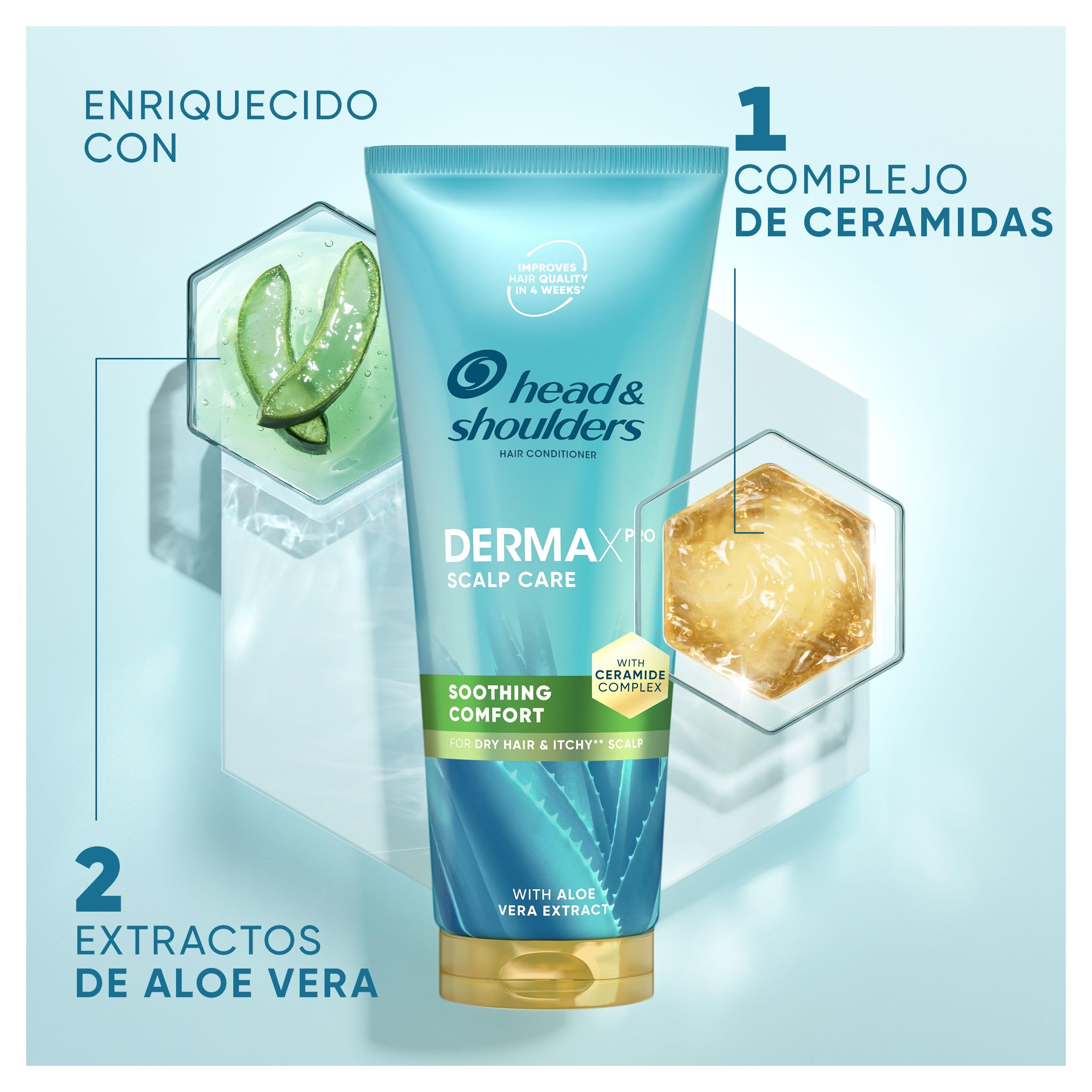 H&S DermaXPro Hidratante Champú Anticaspa 300ml + Acondicionador 220ml + Tratamiento 145ml