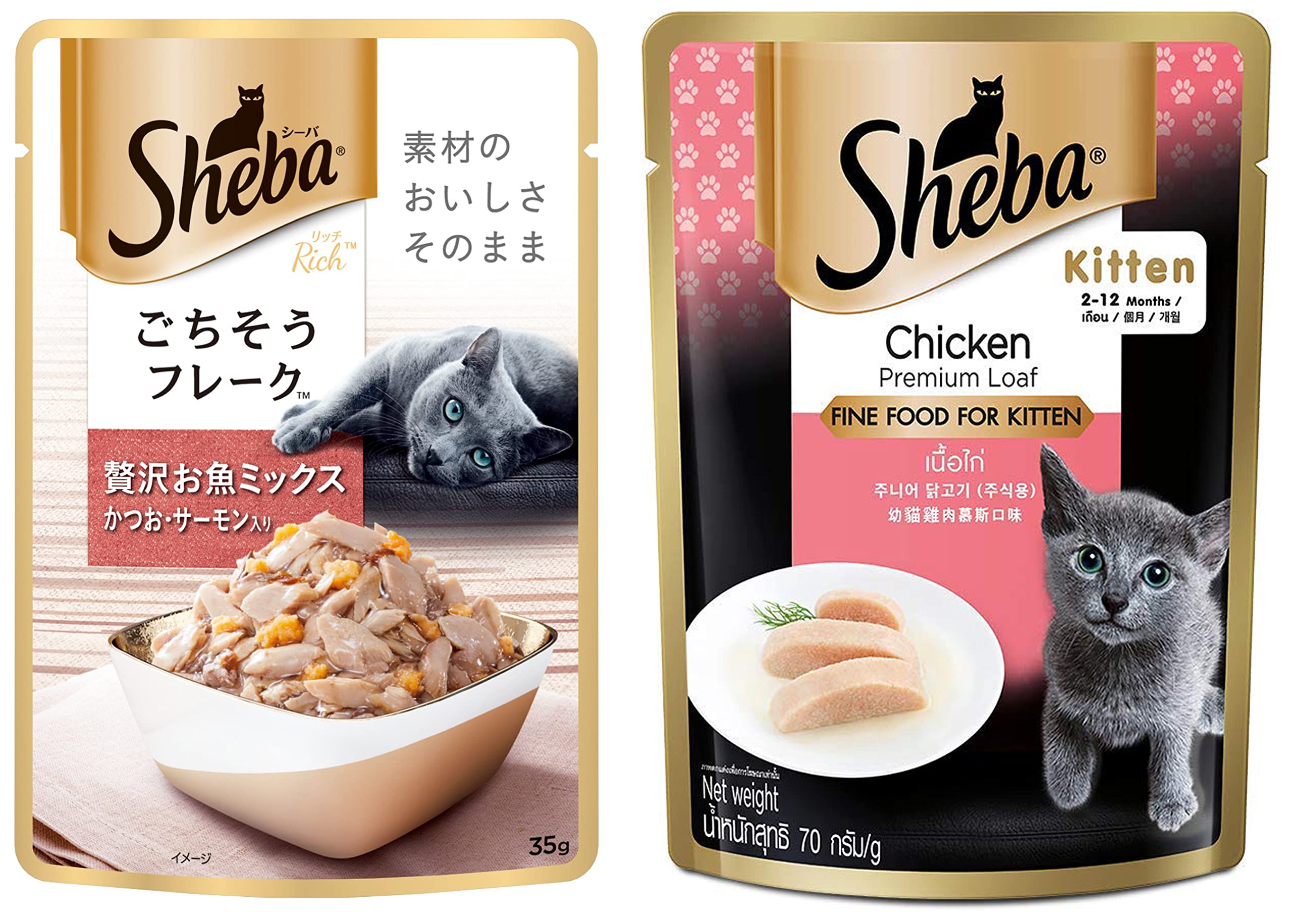 Sheba Adult Rich Premium Wet Cat Food, Fish Mix (Skipjack & Salmon), 12 Pouches (12 x 35g) & Rich Premium Kitten (2-12 Months) Fine Wet Cat Food, Chicken Loaf - 70 g Pouch (B09VH6X1WZ) Amazon Price History, Amazon Price Tracker