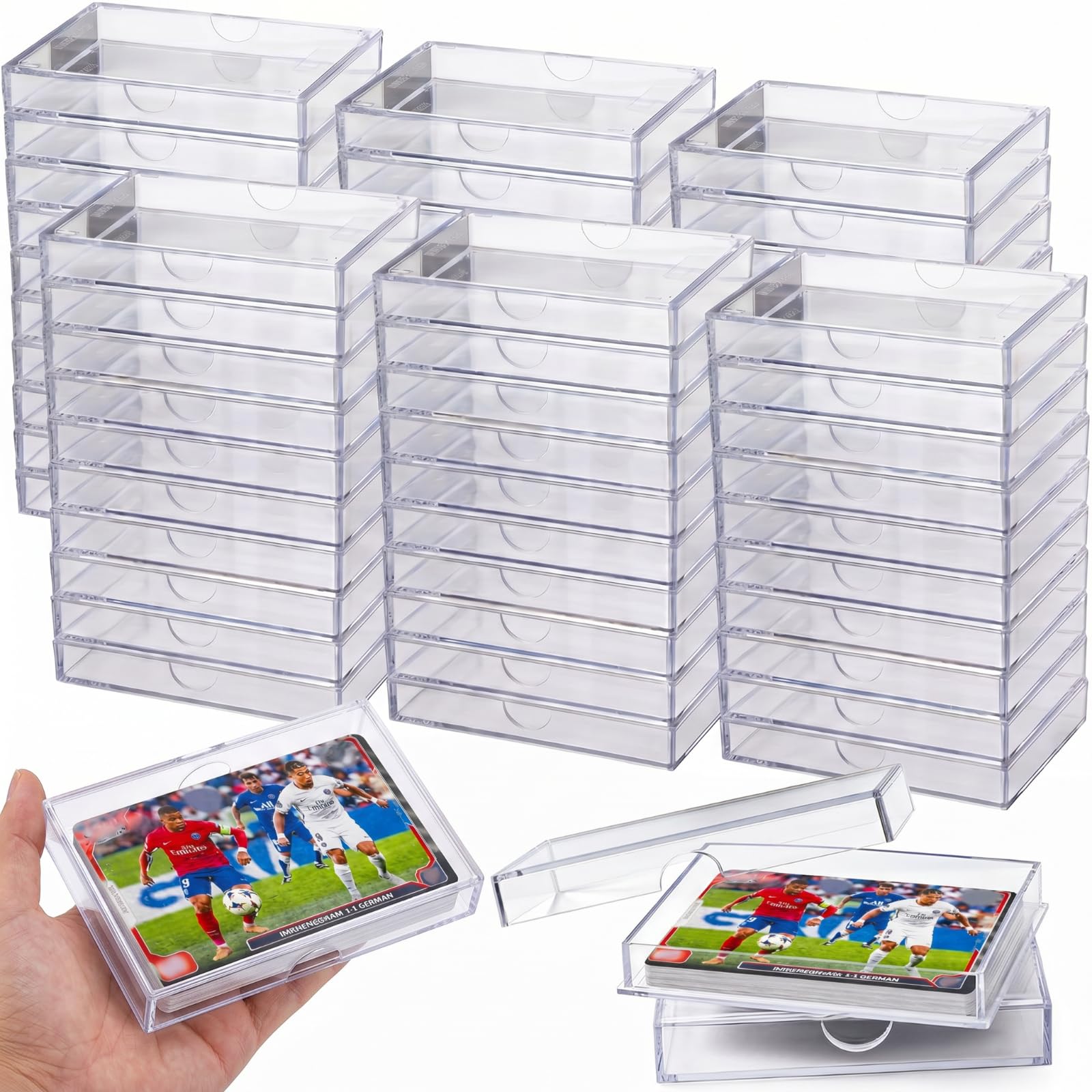 Zonon 12 Pieces Clear Plastic Card Case Compatible with Mtg Tcg Baseball
