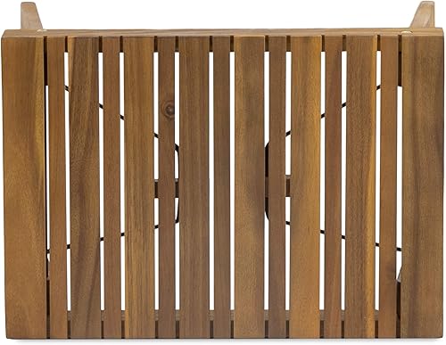 Miniatura 8 de Christopher Knight Home Hilton Outdoor - Mesa auxiliar plegable de madera de acacia, acabado de teca