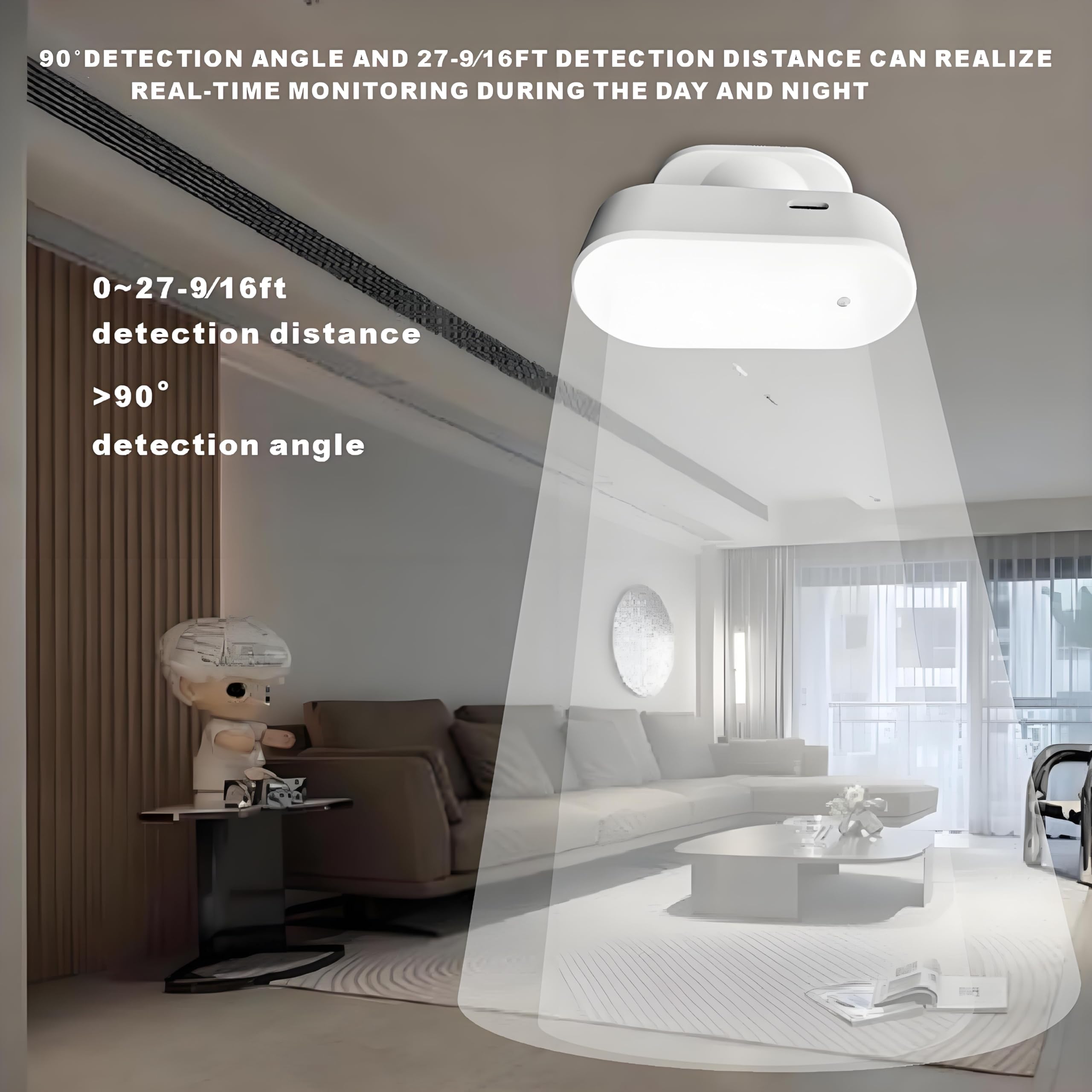 UHPPOTE WiFi Human Presence Sensor 24G Millimeter Wave Radar Detector with Light Sensor Support Tuya APP - Image 4