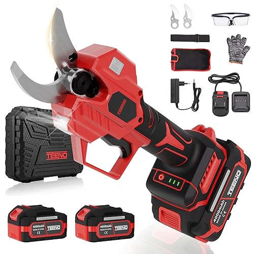 TEENO Sécateur Électrique Sans fil, 50mm Secateur Electrique 8000 mAh,