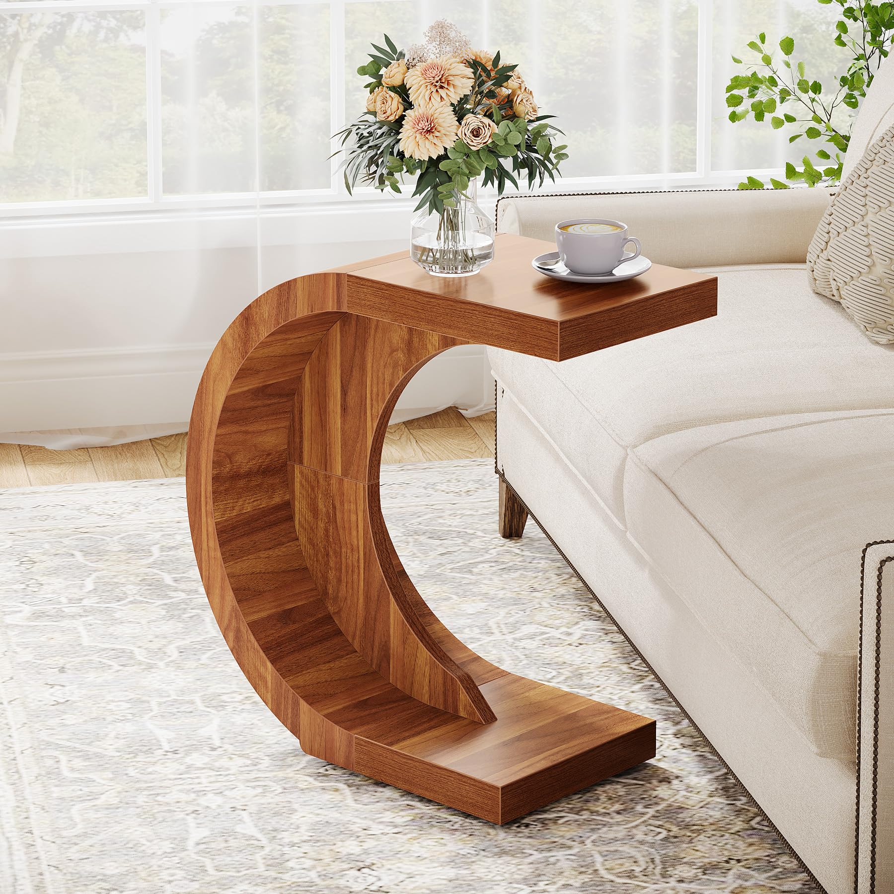 Amazon.com: Tribesigns C-Shaped End Table Rustic Compact Side