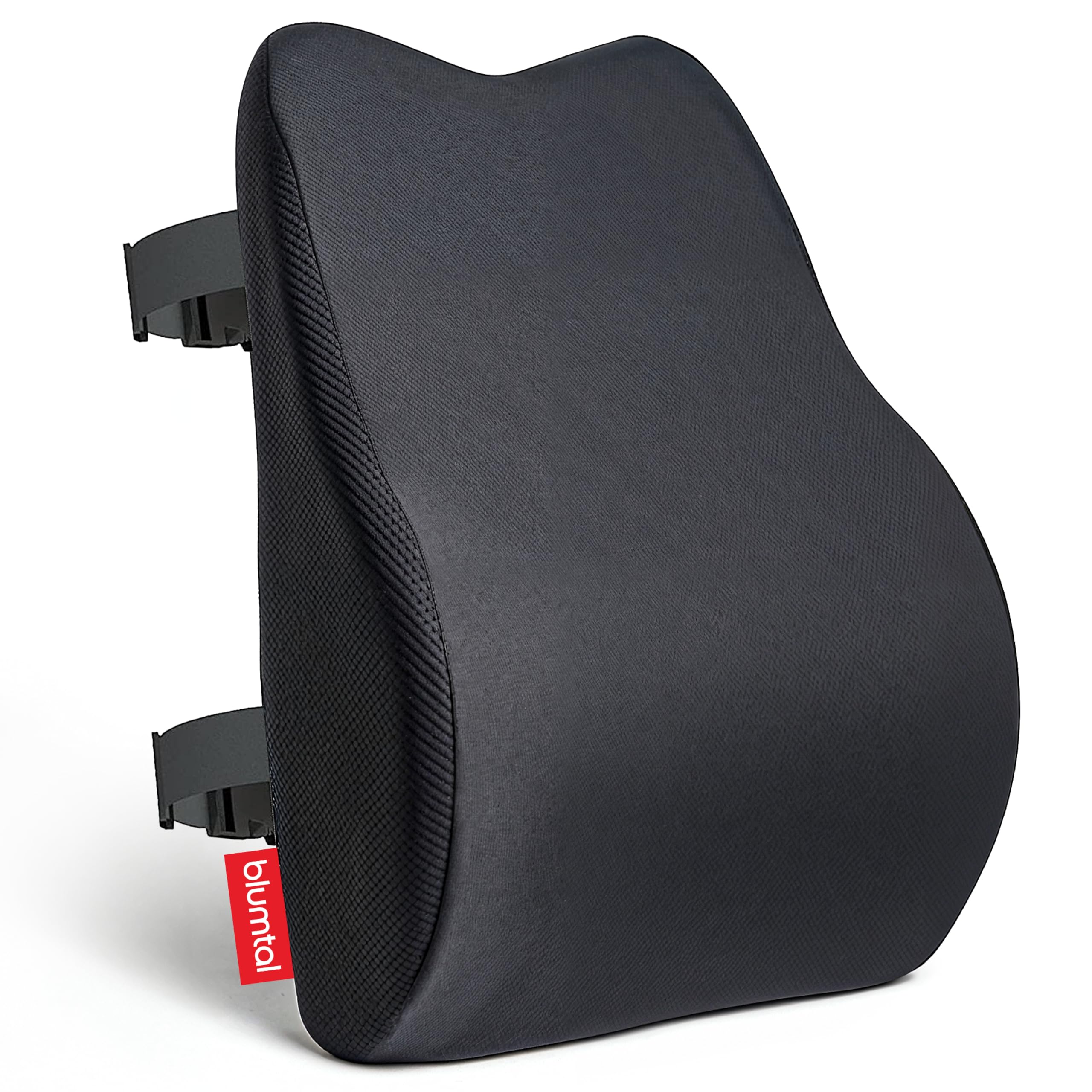 Blumtal cuscino lombare sedia ufficio in memory foam - cuscino sedia ufficio schiena con rivestimento certificato OEKO-TEX - cuscino per sedia ufficio con chiusura - supporto lombare sedia ufficio