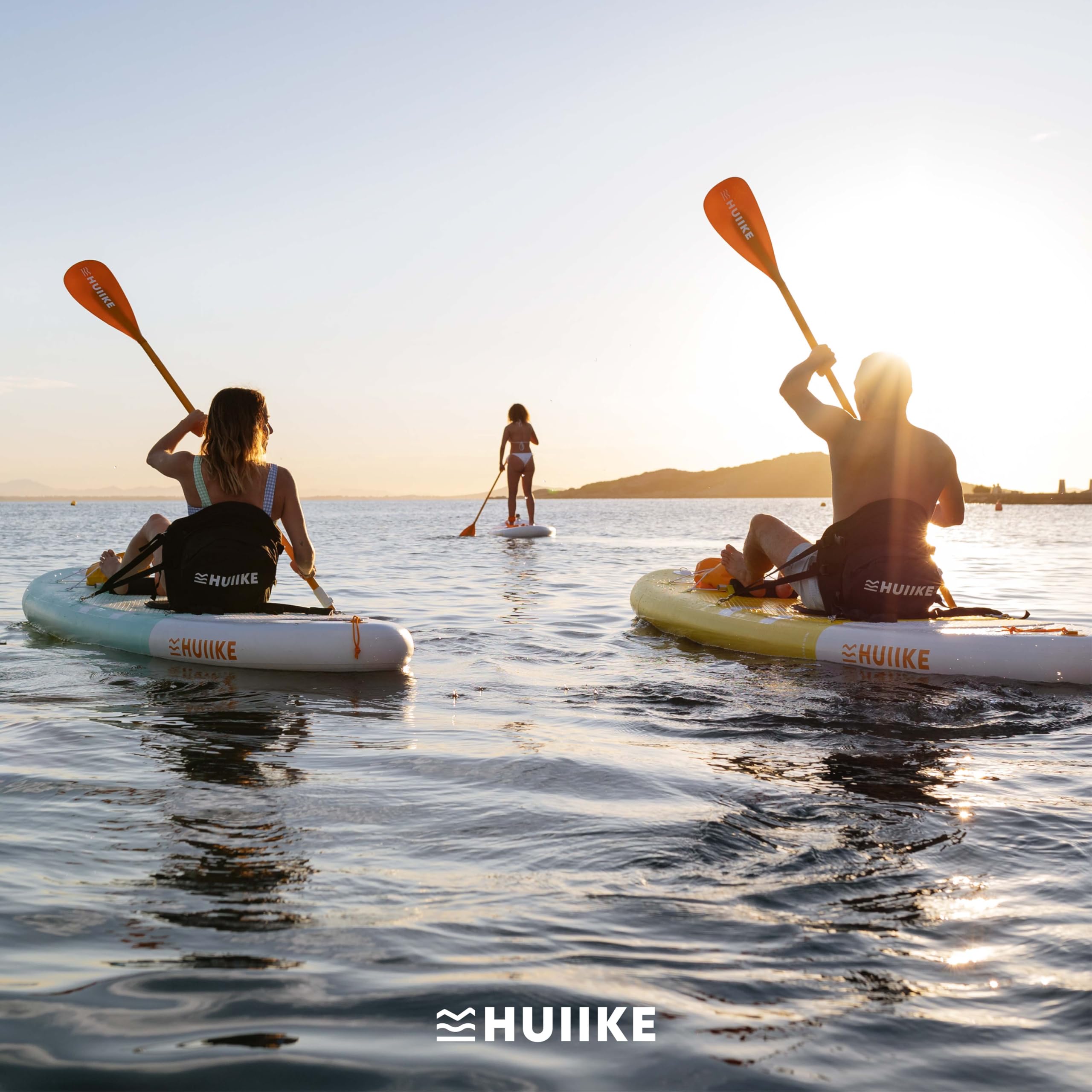 HUIIKE Asiento Paddle Surf y Kayak con 4 Correas Ajustables Acolchado con Bolsa Trasera Silla Sup para Pesca Respaldo