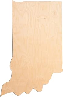 “Indiana”, Unfinished State Wood Cutout Shape (Indiana)