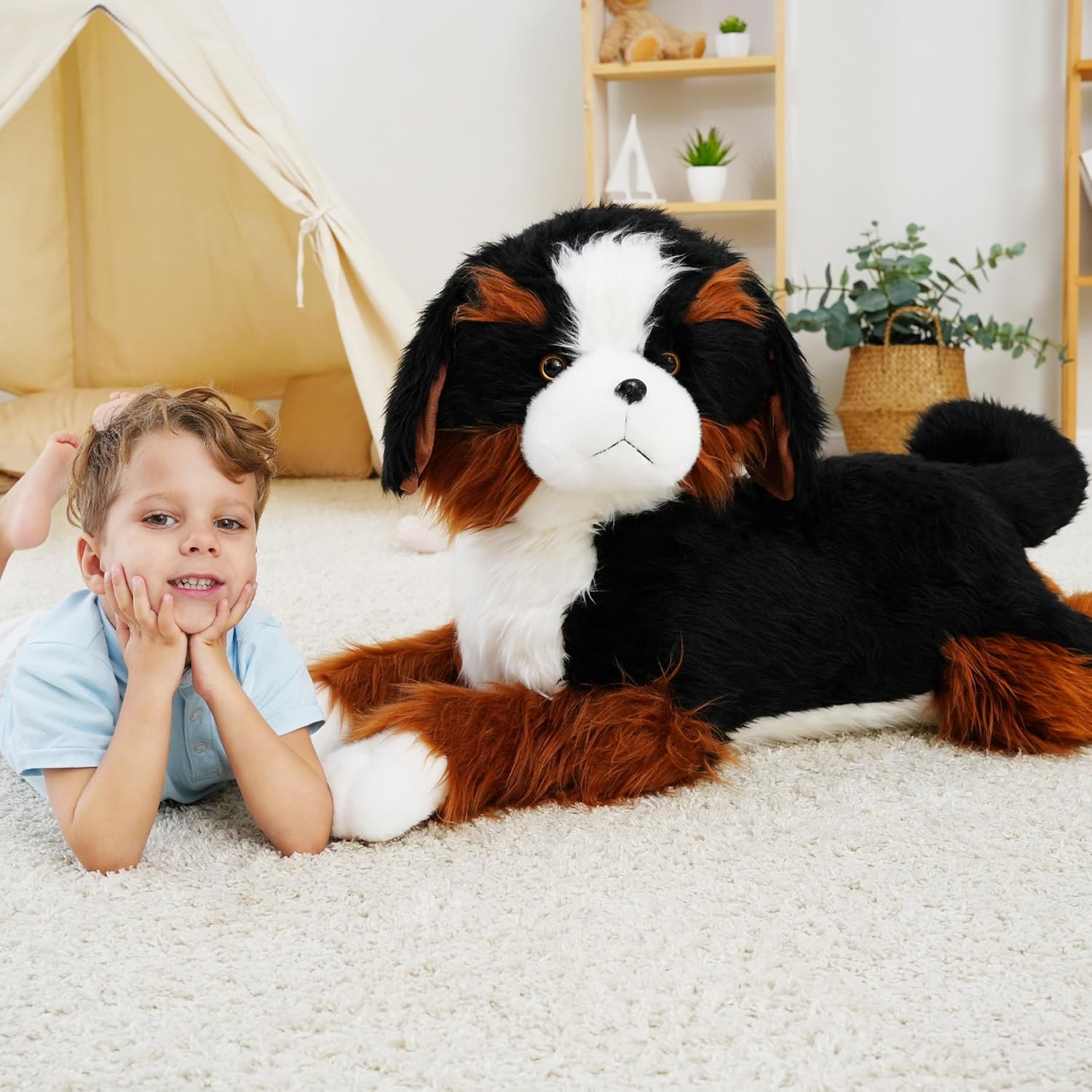 Giant Dog Stuffed Animals, Soft Large Dog Plush, Bernese Mountain Dog Stuffed Animal, Toy Gifts for Kids & Adults, 4.5 lbs, 40 inch