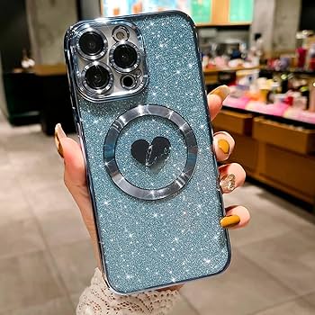 ❣️iPhone15マグネットケース 豪華メッキ ハート型ケース ブルー Amazon.co.jp: HYUEKOKO iPhone 15 Pro Max 6.7インチ対応
