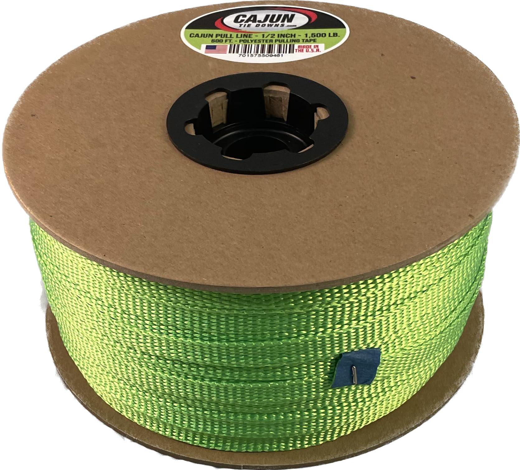 Cajun Pull Line - 5/8 Inch Black - 1,500 lb. - Pull Tape - Polyester Pulling Tape - Made in USA