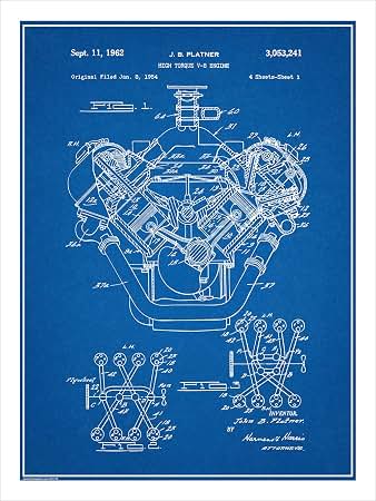 Amazon.com: Studio 21 Graphix 1954 Chrysler 426 Hemi V8 Engine