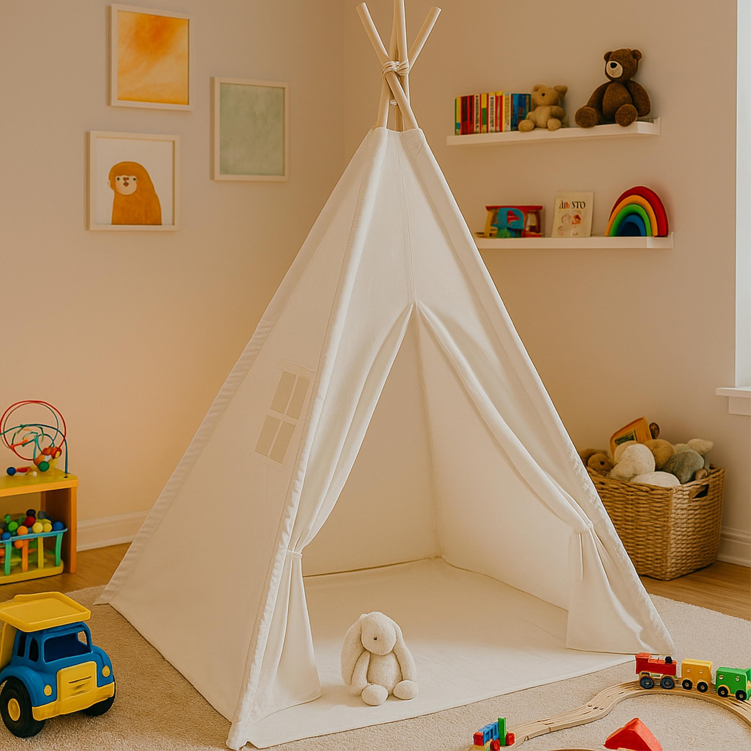 Once Upon A… - Teepee Tent for Kids, Soft Cotton Canvas (Ages 3+)