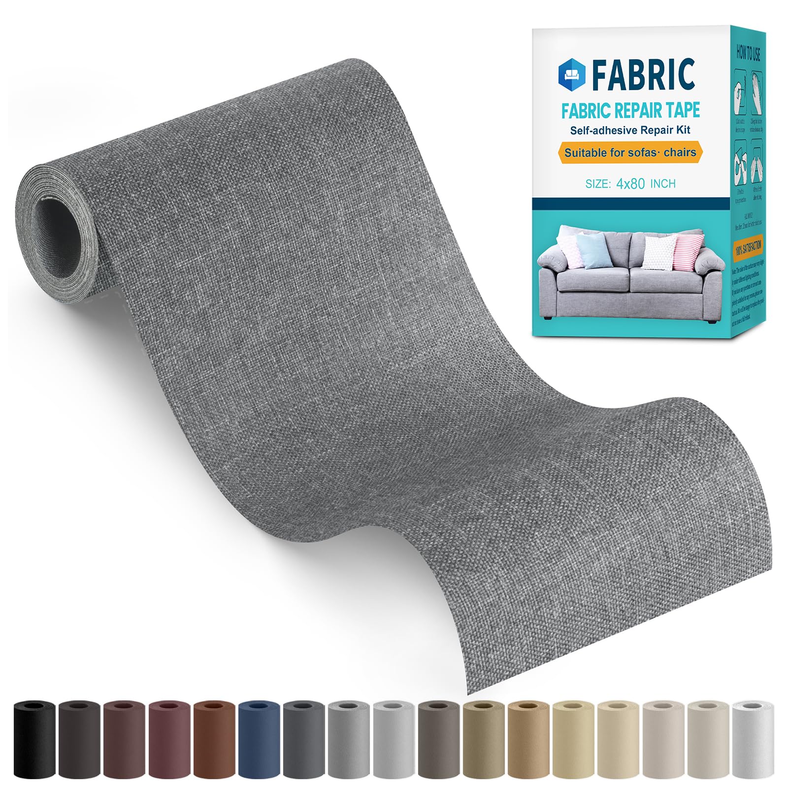Flicken Selbstklebend Stoff, Reparatur Patches Selbstklebend, Textilklebeband Reparaturflicken für Sofas, Autositze, Kleidung, Kissen
