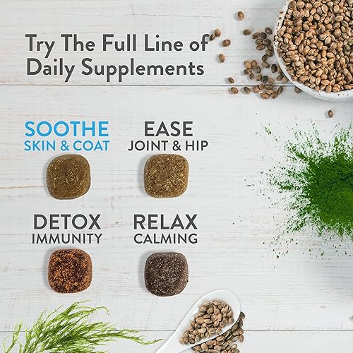 Miniatura 6 de Green Gruff Suplemento para la piel y el pelaje para perros  Masticables orgánicos para alergias a perros  Piel seca, desprendimiento, alivio de la