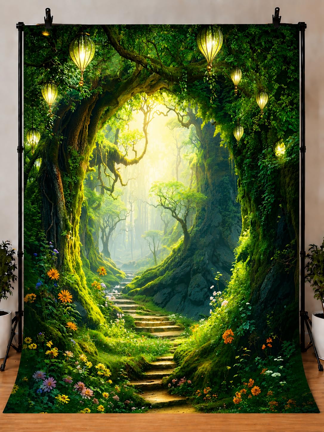 Enchanted Forest Fabric Backdrop | Magical Nature HD Background Backdrop, Photography, Baby Shower & Event Decoration Size 8Feet Height & 5Feet Width (8 * 5)-image-4
