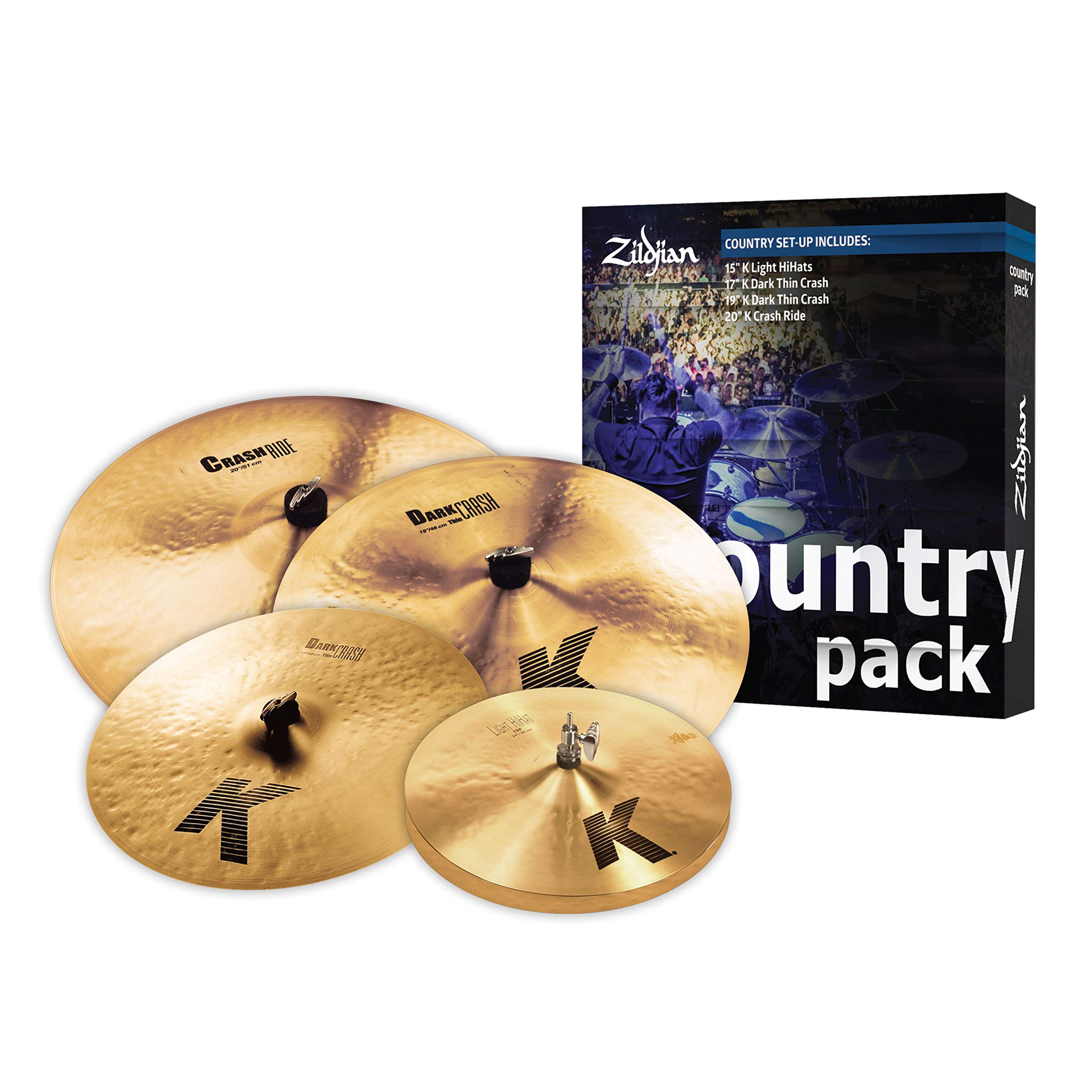 Zildjian K Paquete de platillos multicolor, par de 15 pulgadas, 17 pulgadas, 19 pulgadas, 20 pulgadas (K0801C)