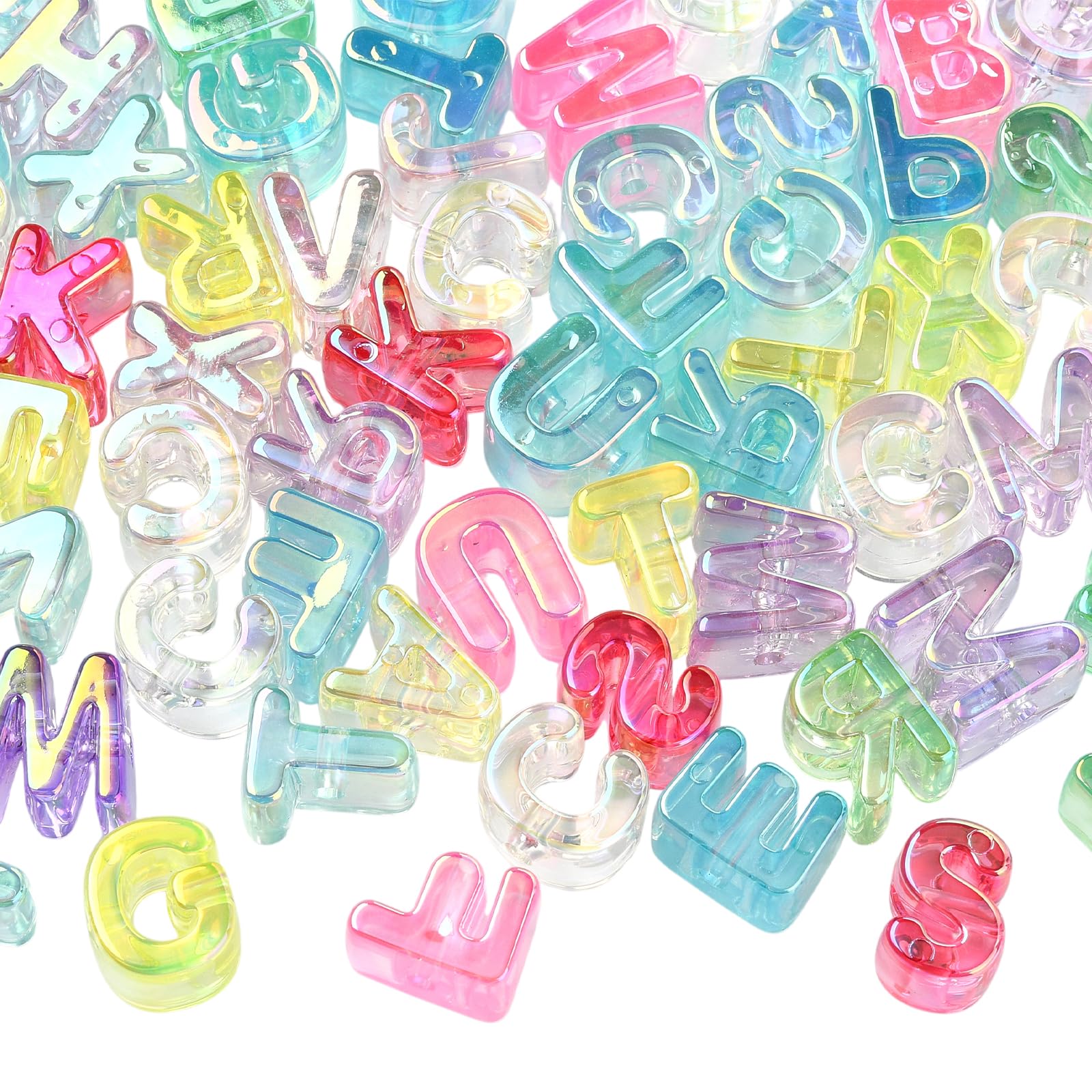 LEGENTLISUR 90-100Pcs Large Letter Beads Transparent Acrylic Letters