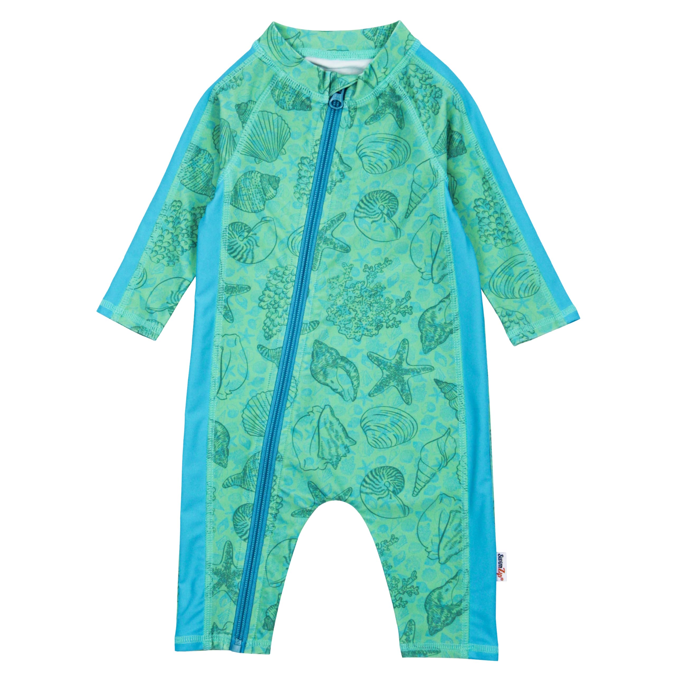 SwimZip UPF50+ Girls' Long Sleeve One Piece Swimsuit, Kids Bathing Suit