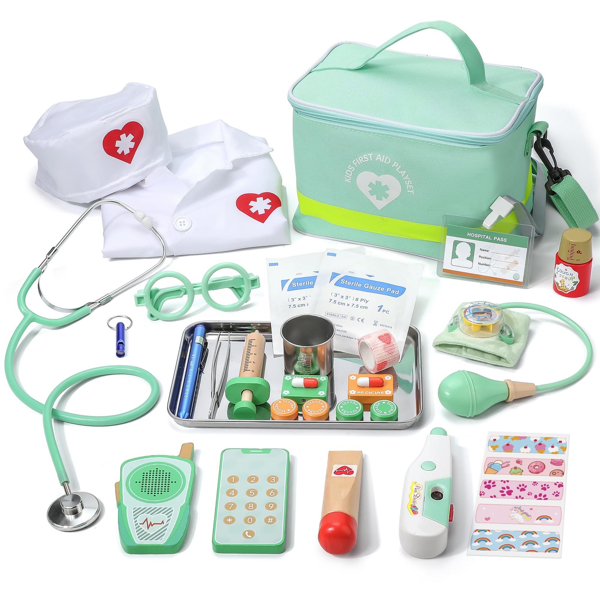 Maletín Doctora Juguete Kit Médico Infantil De Madera Con