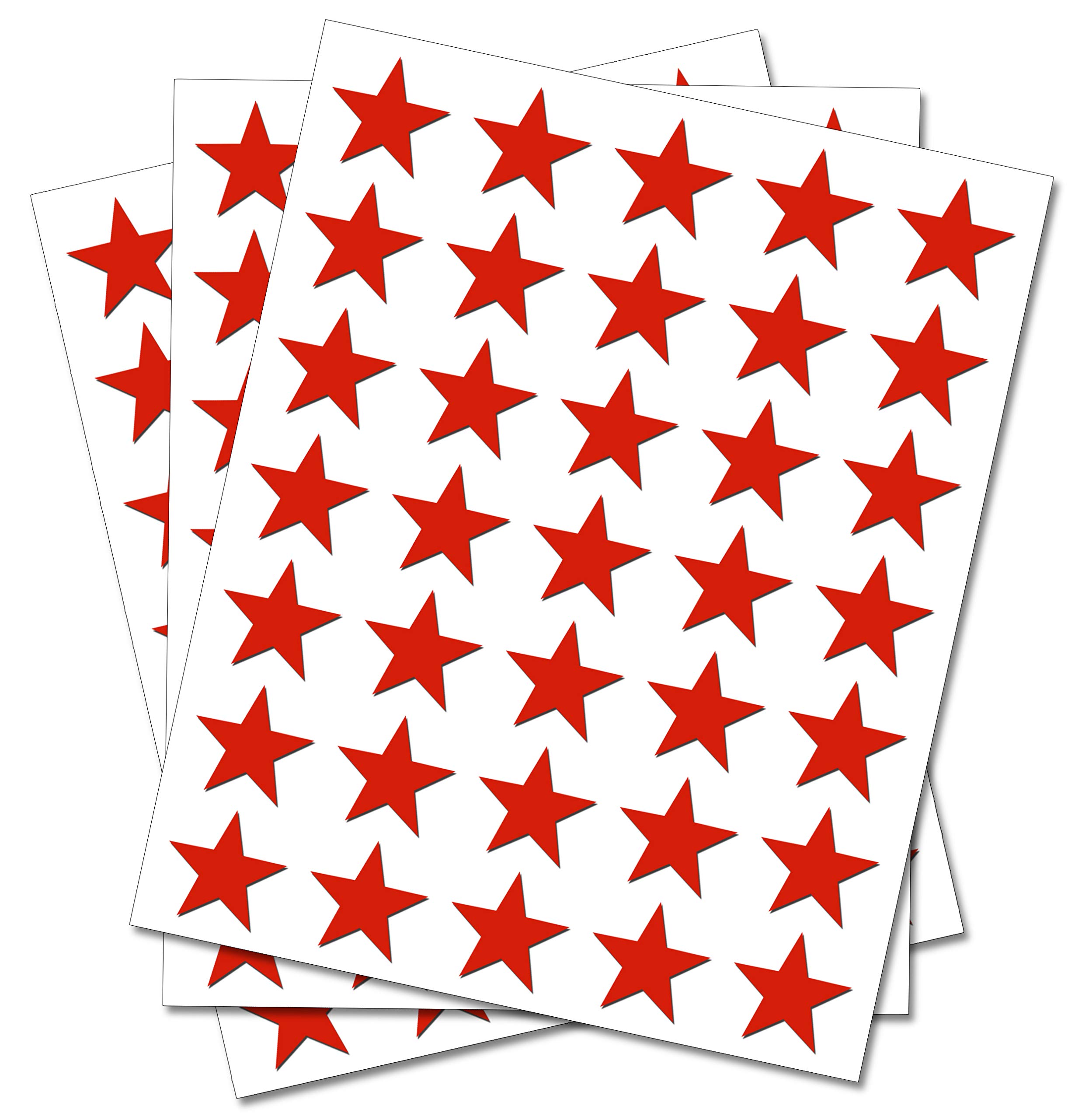 Party Decor Red Set Of 80 - Star Merit Reward Stickers - Removable Self Adhesive Waterproof Durable Vinyl Label Sticker 25Mm Each For School, Preschool, Nursery & Home Activity By