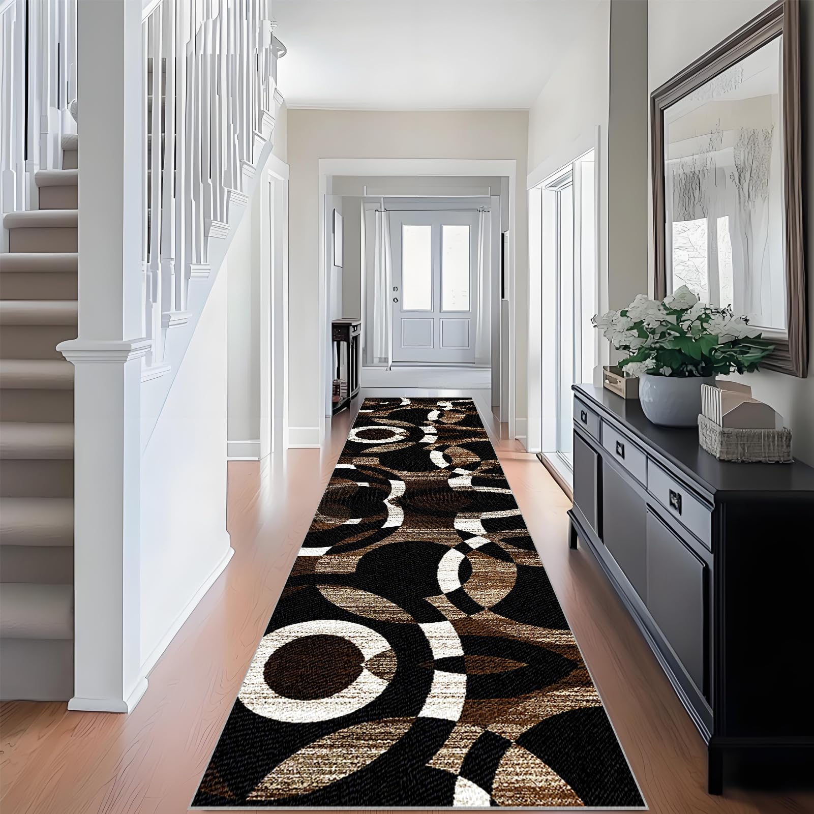 Qemgrste Carpet Runners Non Slip Hallway Runner Rug Kitchen Runner Rug Carpet Runners for Hallways Machine Washable Low Pile Runner Rugs Narrow Rugs Area Rug Runner Rug for Hallway 70 x 230 cm