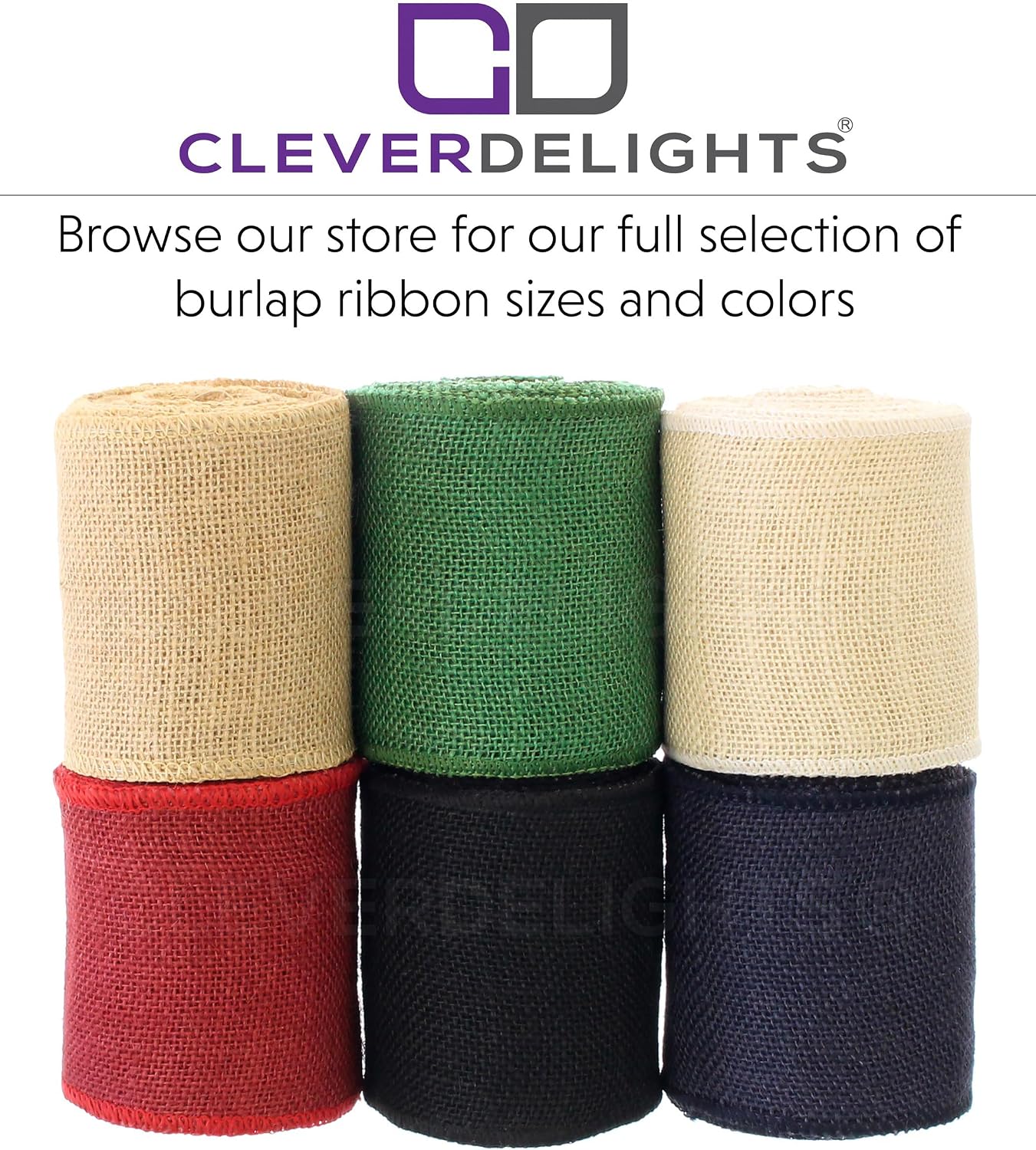 CleverDelights 4" Navy Burlap Ribbon - Wired Edges - 10 Yards - Jute Burlap Fabric