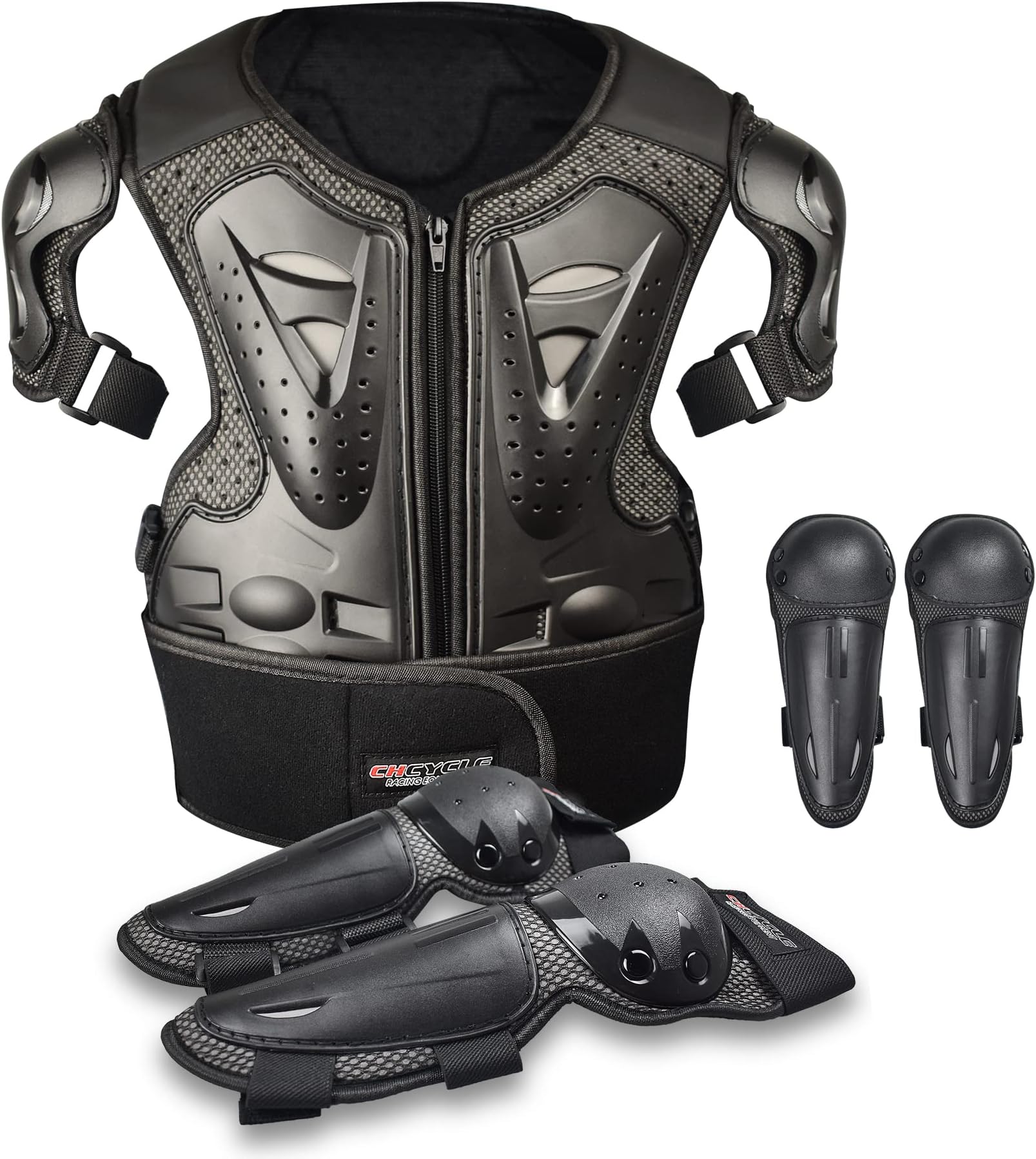 Kids Motorcycle Armor Suit Dirt Bike Gear Chest Protector Motocross for Kids Dirt Bike Chest Protective Gear with Elbow Knee Pads Guards for Cycling