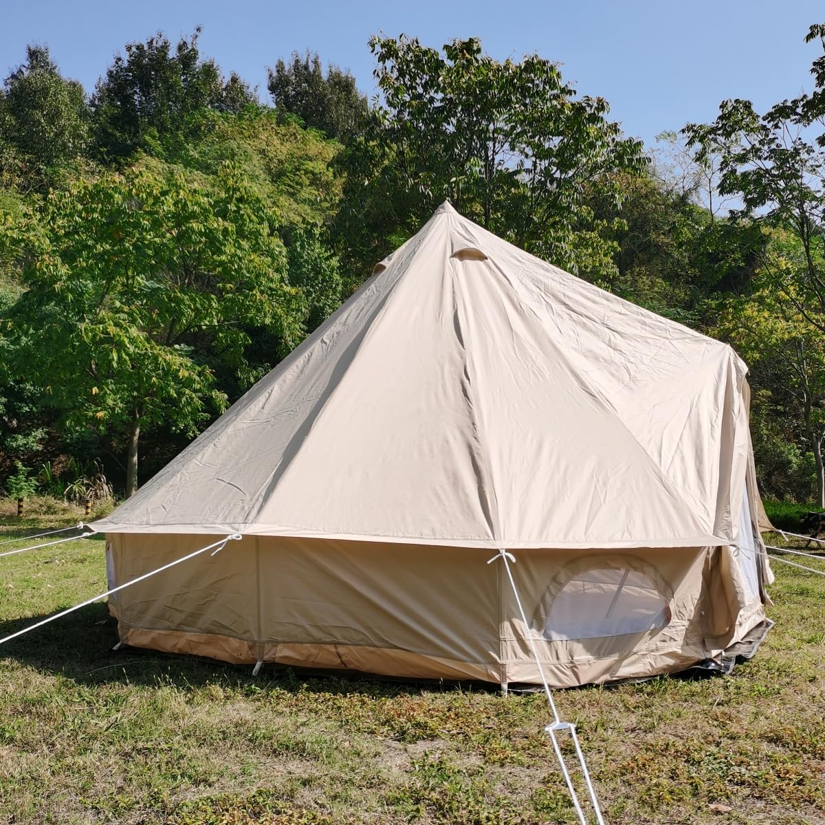 Carpa de Glamping al Aire Libre Safari 4M Yurt Impermeable Tienda de Campana 4M para 4-5 Personas Acampada Familiar o Festival al Aire Libre