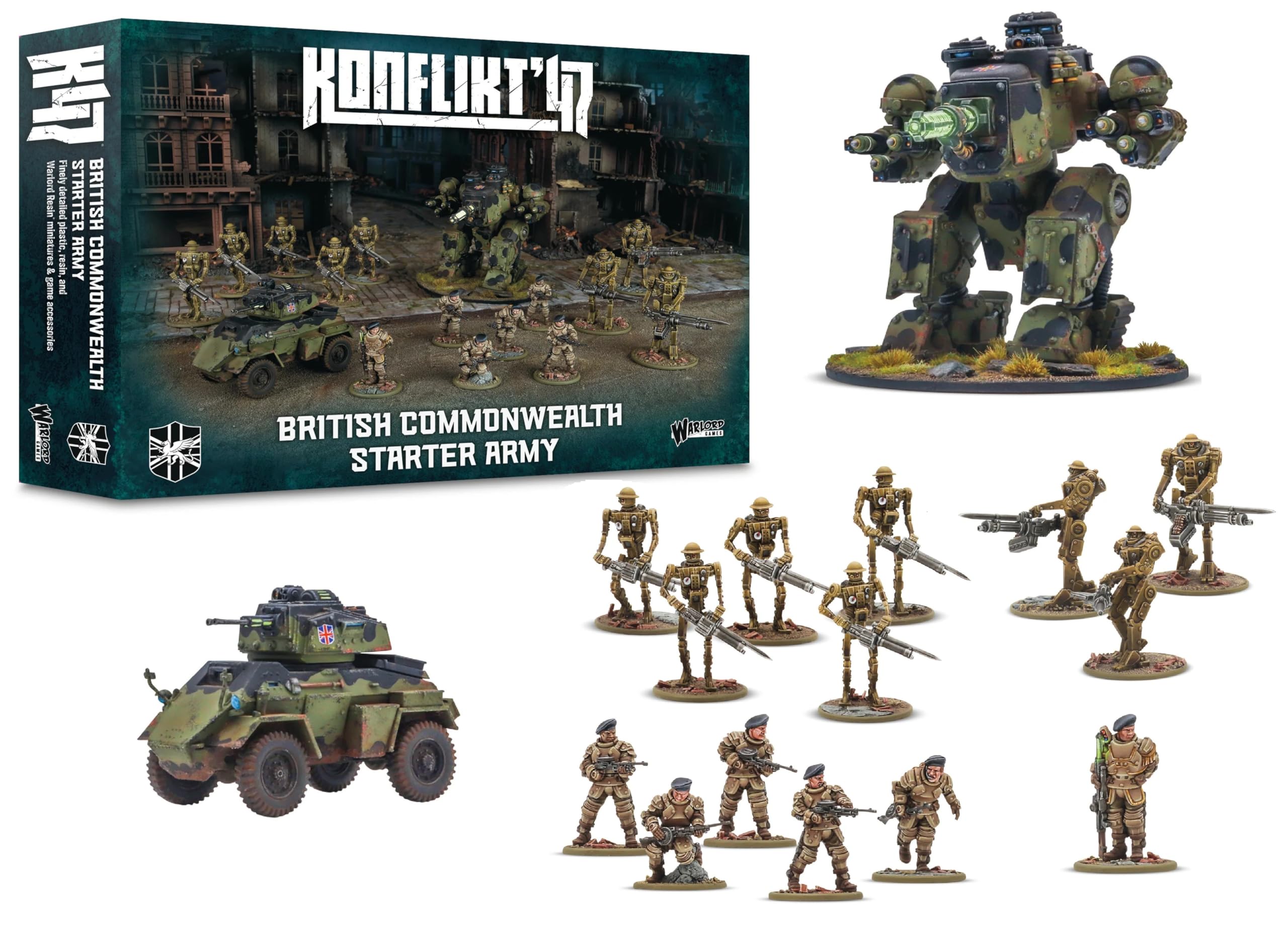 Warlord Games British Commonwealth Starter Army for Konflikt 47 Highly Detailed 28mm Scale Miniatures