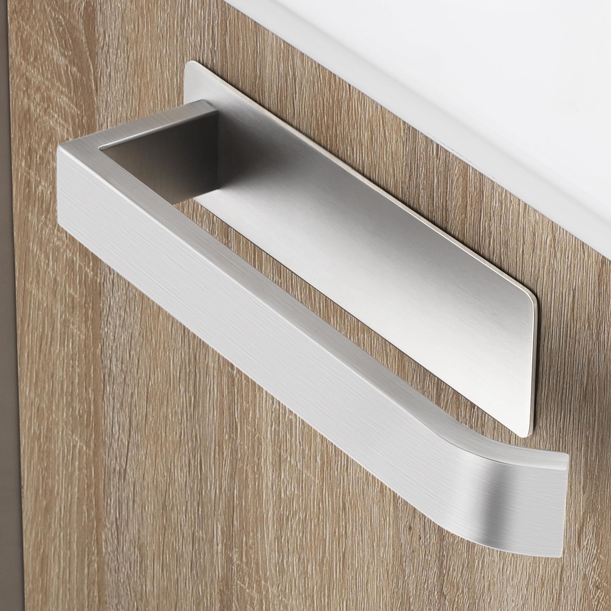 Porta Asciugamani Bagno Adesivo, Portasciugamani da Parete in Acciaio Inox 304, Senza Foratura, Stabile Elegante, Spazzolato Argento, 22CM