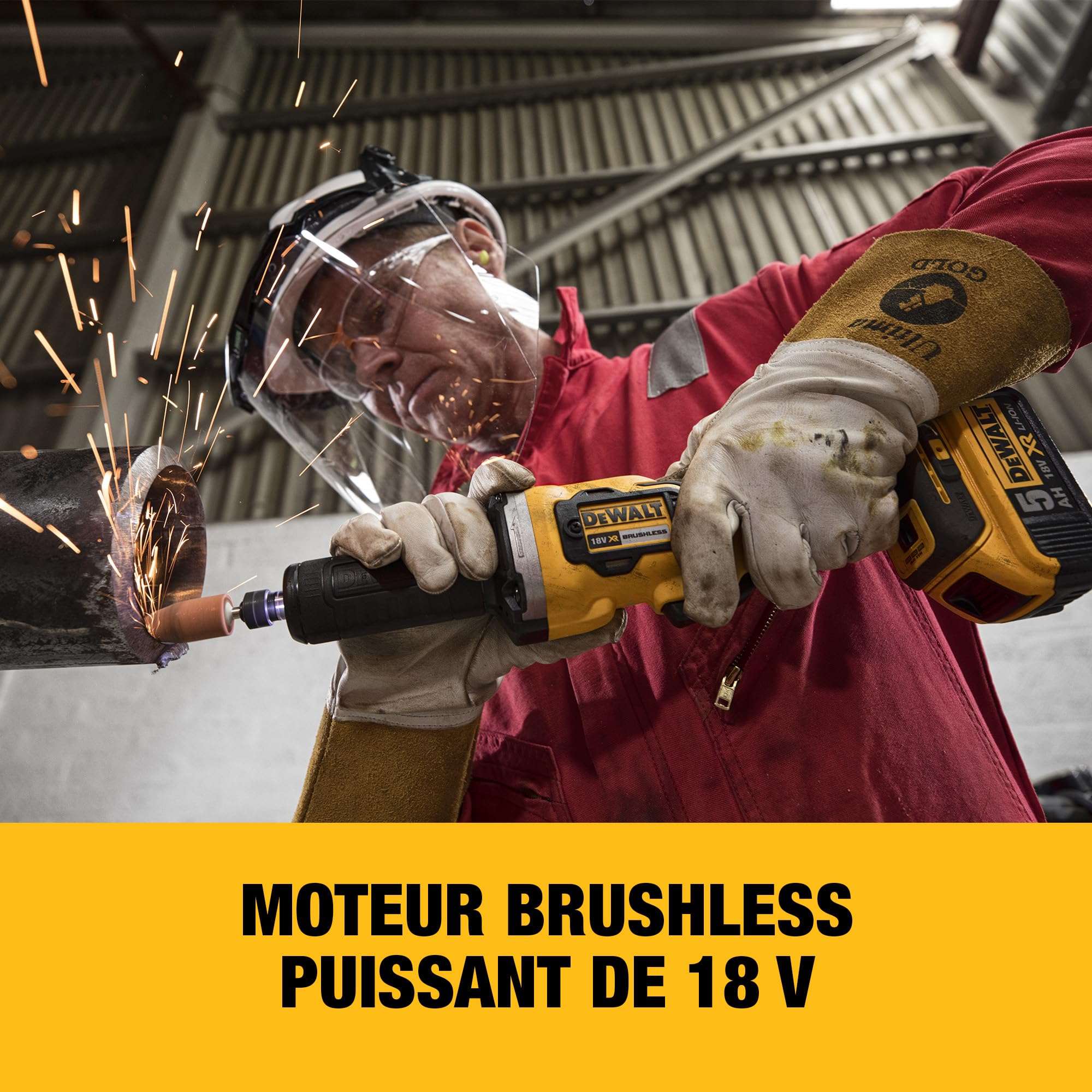 DEWALT Meuleuse droite sans fil 18V XR, moteur brushless, outil seul, DCG426N-XJ