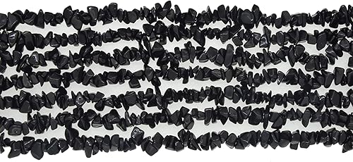 Miniatura 2 de ShreeCrystalsBeads Cuentas de ónix negro, piedras preciosas naturales, cuentas sueltas para la fabricación de joyas, chips de ónix negro, 2 hebras