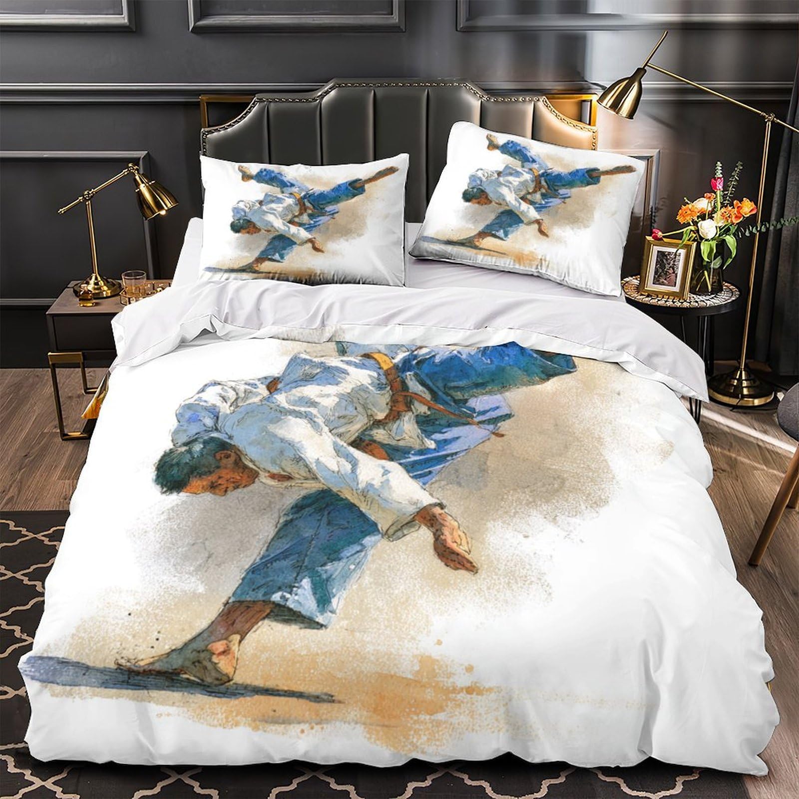 Housse de couette effet marbre pour un lit double chaleureux et confortable