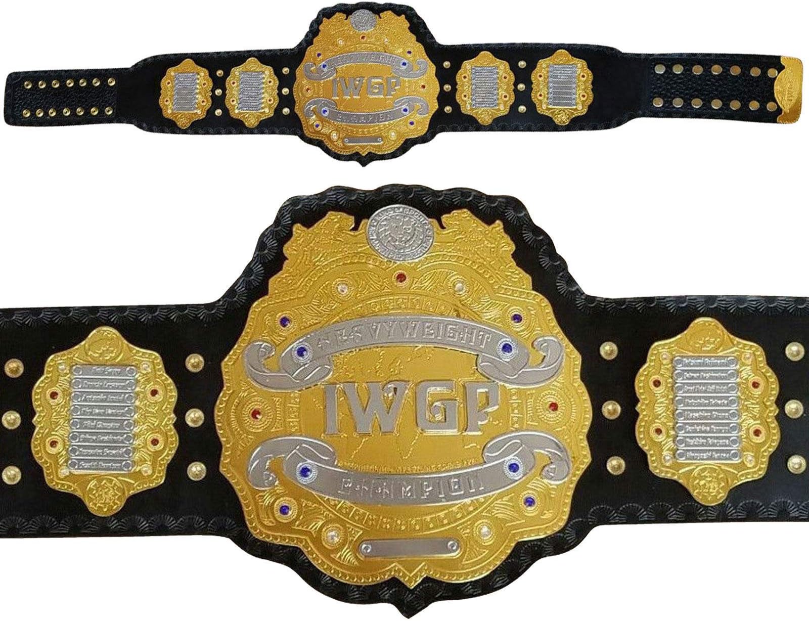 House of Highland 77 IWGP Heavyweight Championship Title Belt Gold Plated Adult Size