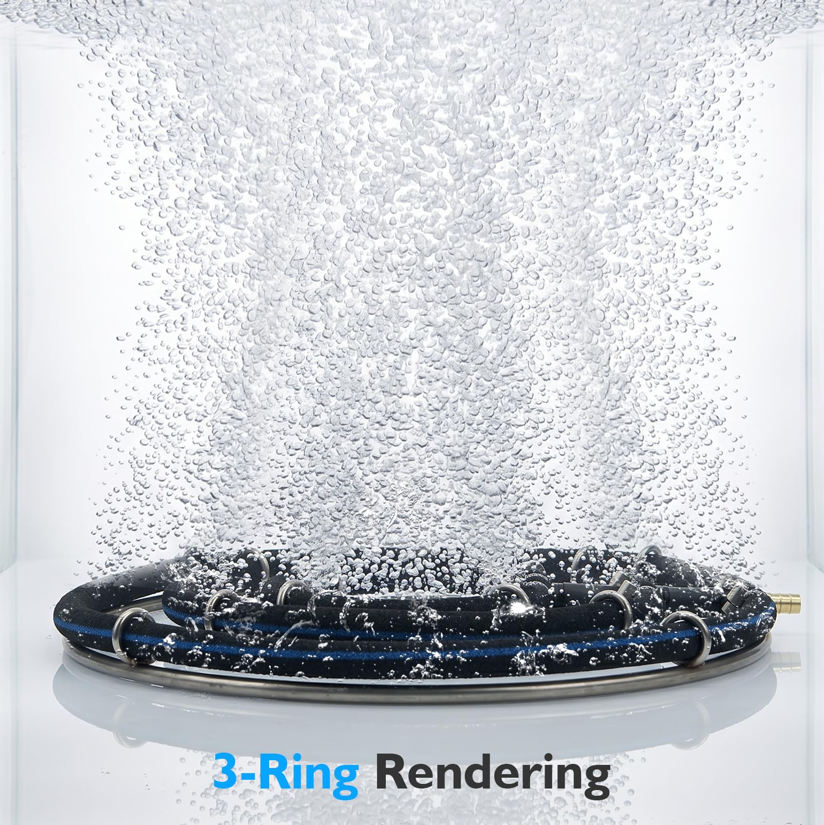 Belüfterring Koi Teich Belüftung Sauerstoff φ35cm, Belüftungsring 3-in-1 Ringe teichbelüfter für große teiche, Rohrdurchmesser 8mm, Teichbelüfter mit φ9mm Schlauch 5m, für Gartenteiche, Aquarium