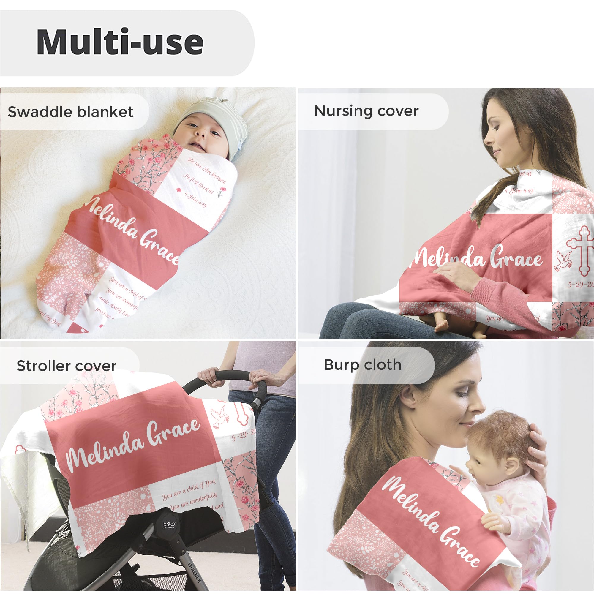 MDPrints Custom Baby Blankets For Boys, Customizaed Baby Boy Gifts With...