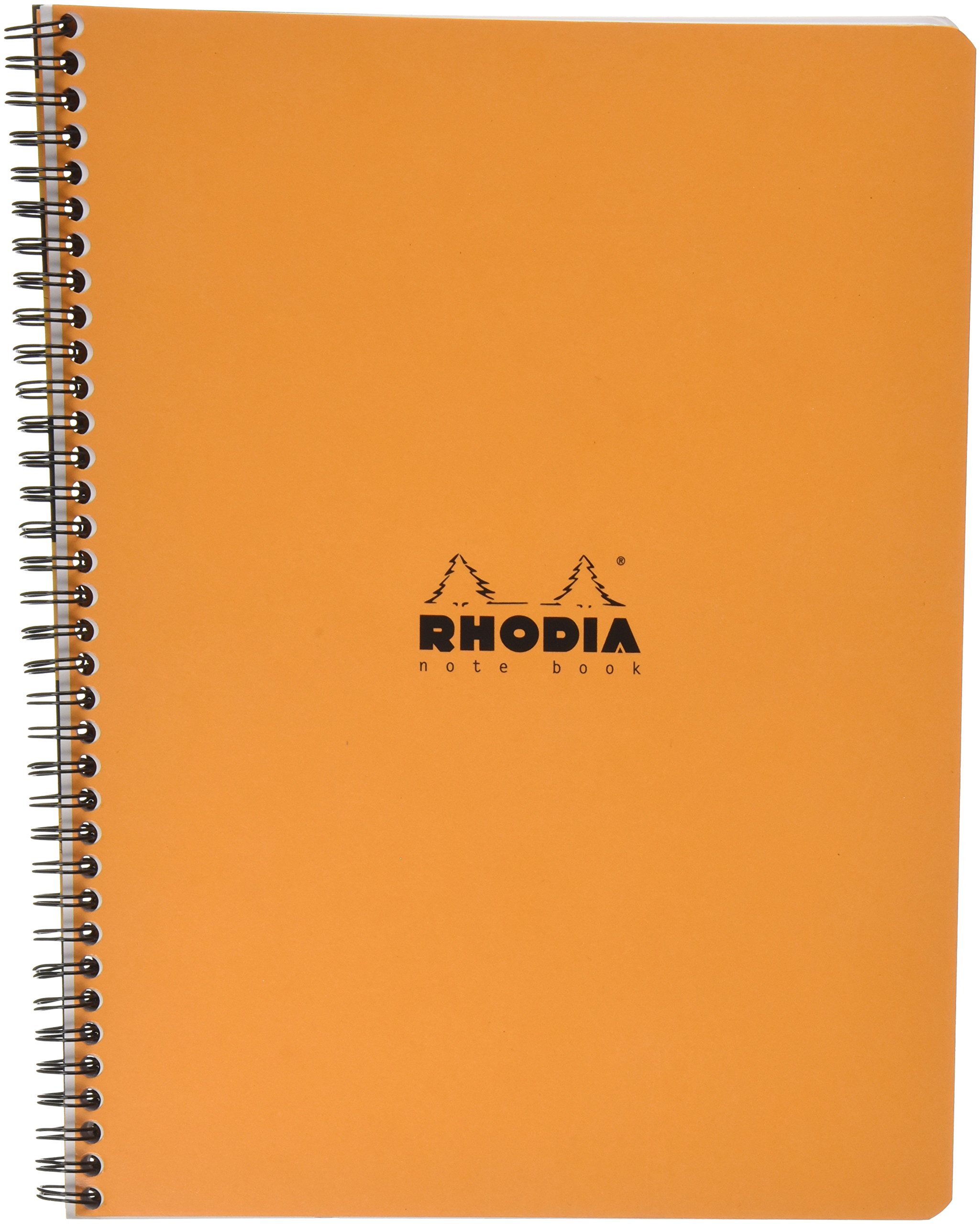 Rhodia 193008 Classic Notebook Square Ruled 9" x 11 3/4" (22.5 x 29.7 cm) 160 Pages / 80 Sheets 8mm Lined Ruled Margin Frame on Top Microperforated