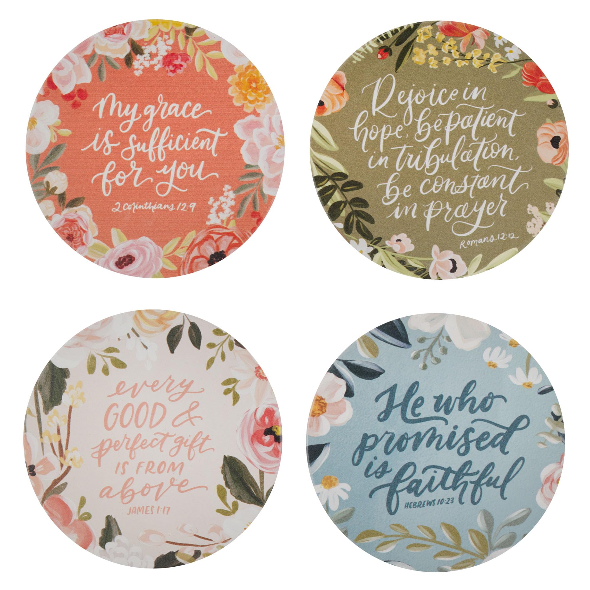 Dessous de verre Bibles encourageantes et motifs floraux pour protection table