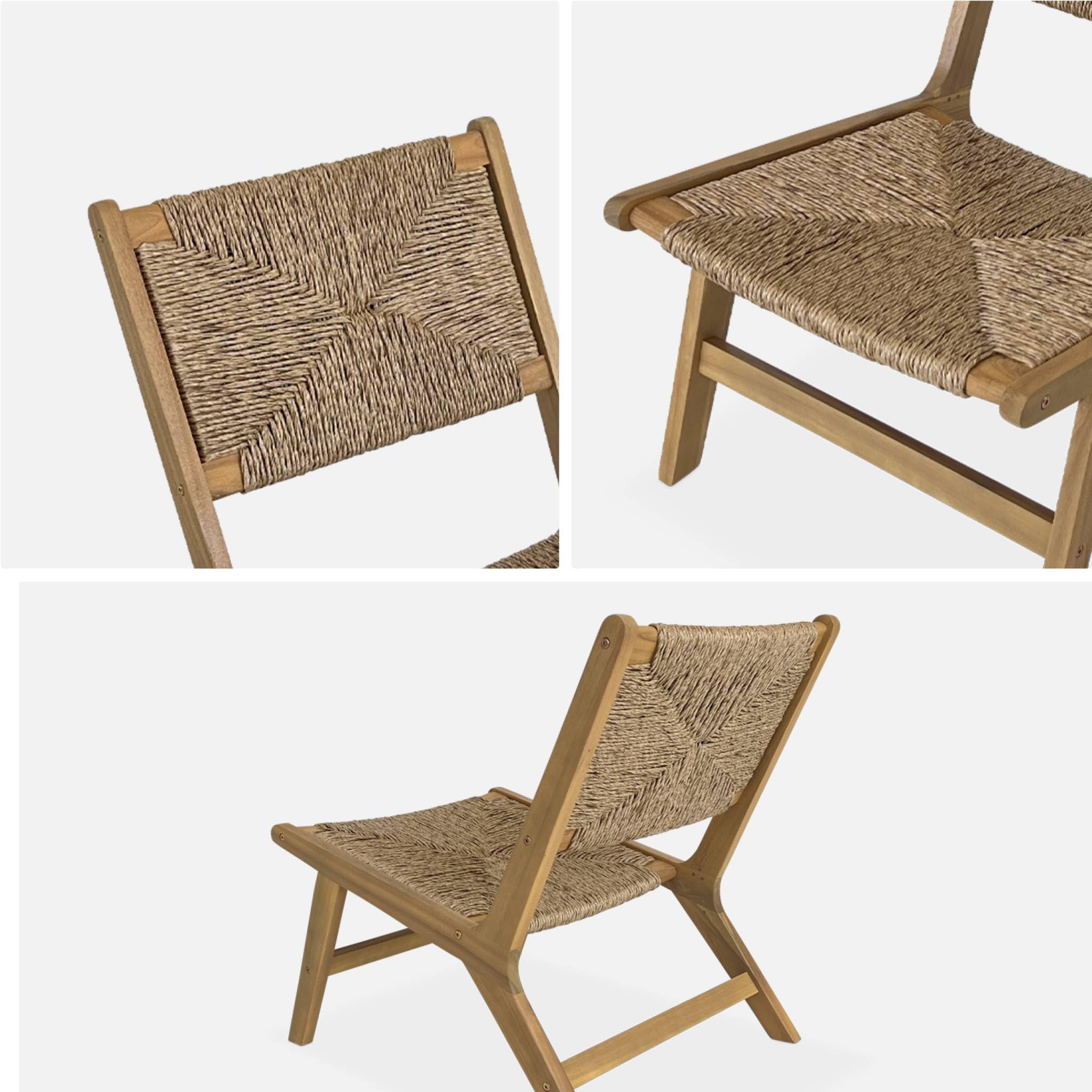 Alice's Garden sweeek - Lot de 2 fauteuils Relax de Jardin en Bois et résine Effet Paille. intérieur/extérieur