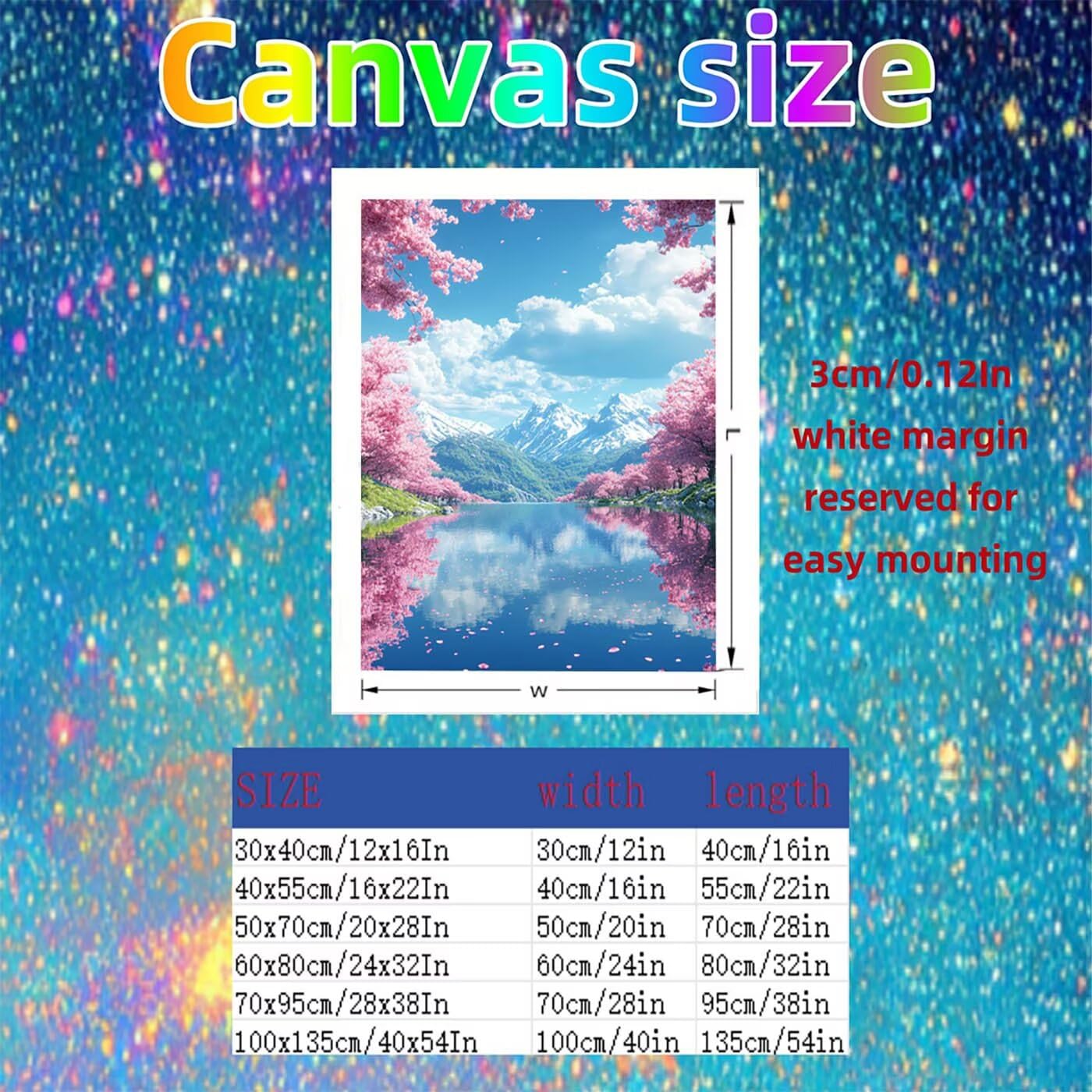 Snow Mountain Zestaw do malowania po numerach, dla dorosłych, kwiaty wiśni, akrylowe farby po numerach, hobby dla dorosłych i kobiet, materiały plastyczne, 8YH-4409 x 71 cm, płótno do malowania