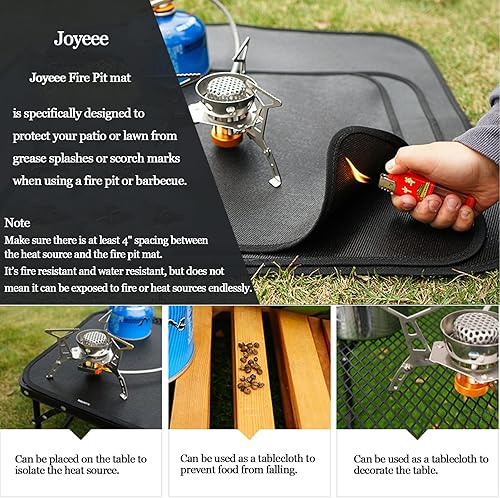 Miniatura 5 de Alfombrilla ignífuga para terraza, chimenea, barbacoa, lavable, 23.6 x 20.5 pulgadas, #19