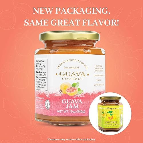 Miniatura 2 de Guava Gourmet Mermelada de guayaba (12 onzas, tarro), mermelada de guayaba tropical fresca, totalmente natural, sin OMG, vegana, sin gluten ni