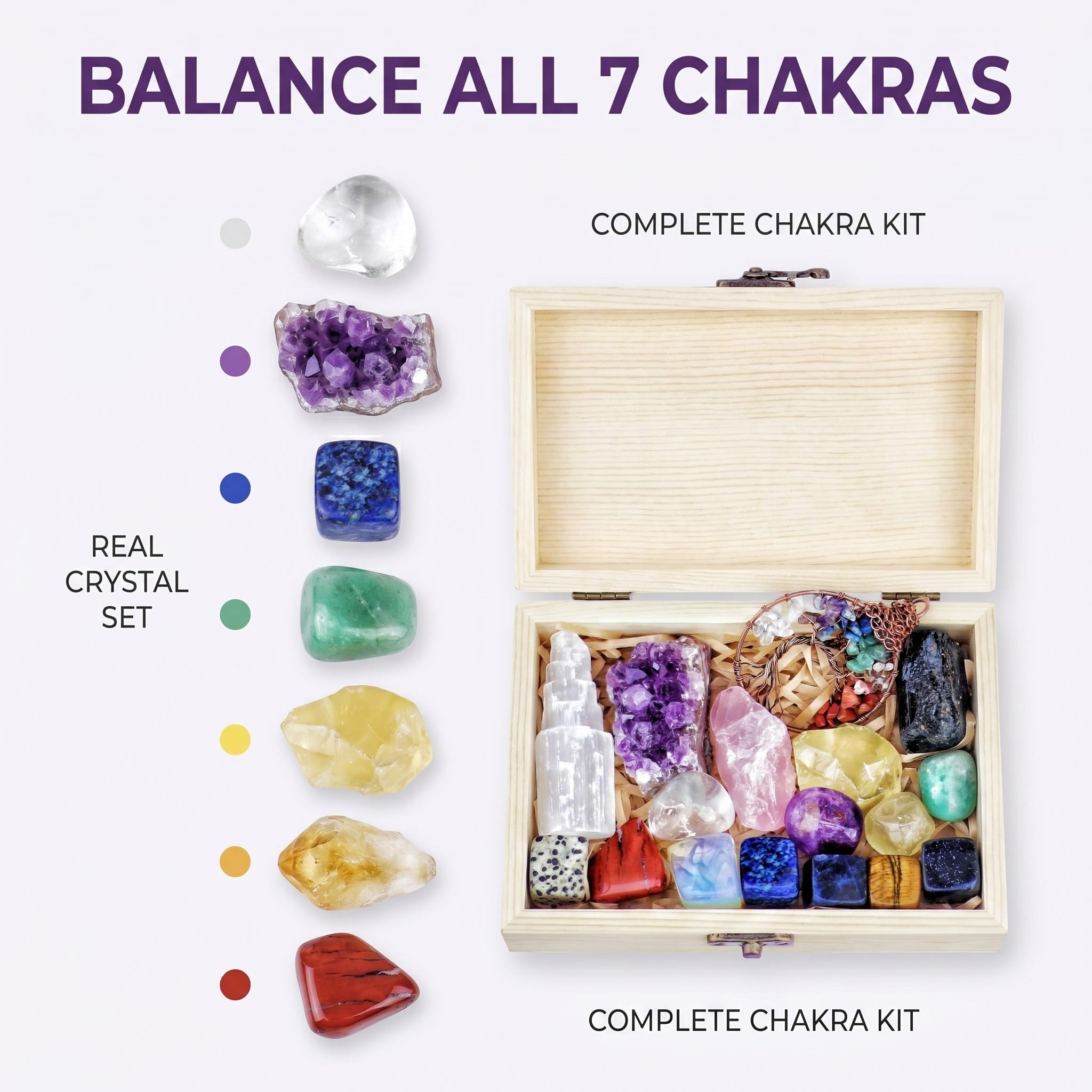 Amazon.com: AtPerry's Healing Crystals Set - 16 Real Chakra